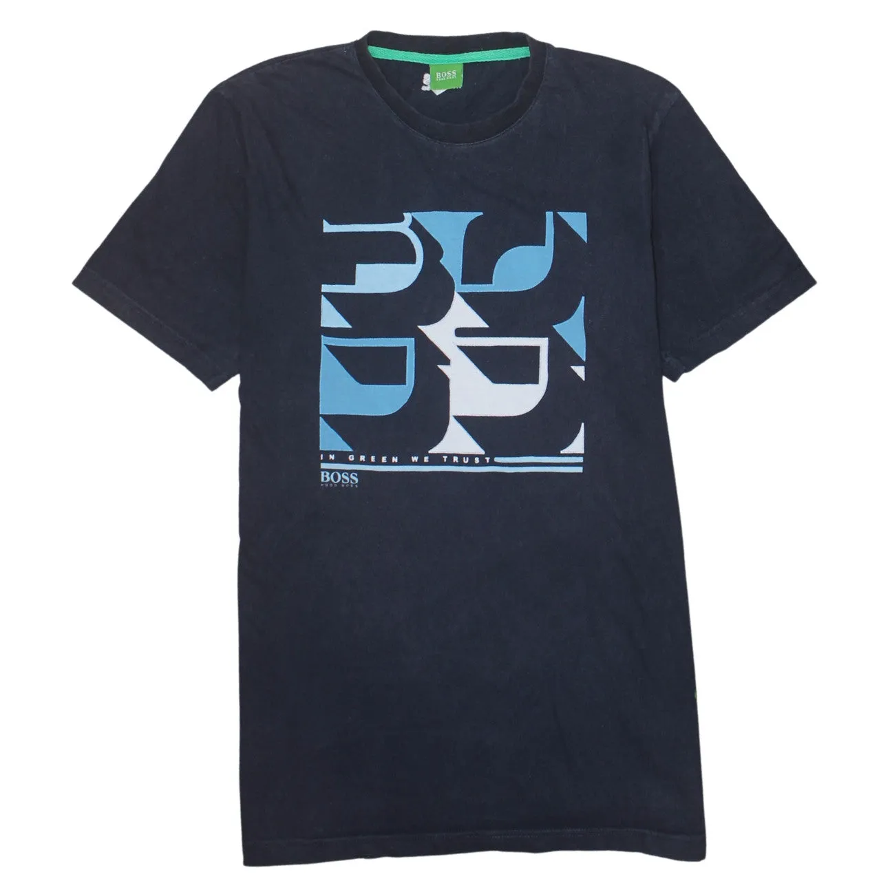 HUGO BOSS 90's Short Sleeves Crew Neck T Shirt Large Navy Blue sold by Vintage Club