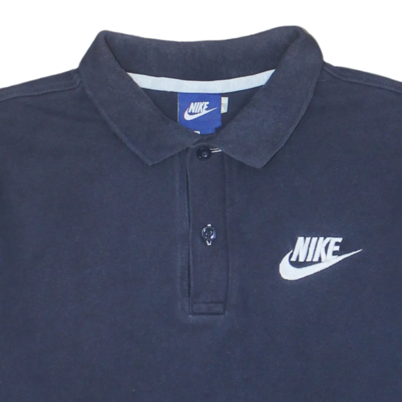 Nike 90's Swoosh Short Sleeves Polo Shirt Medium Navy Blue sold by Vintage Club product image thumbnail 3