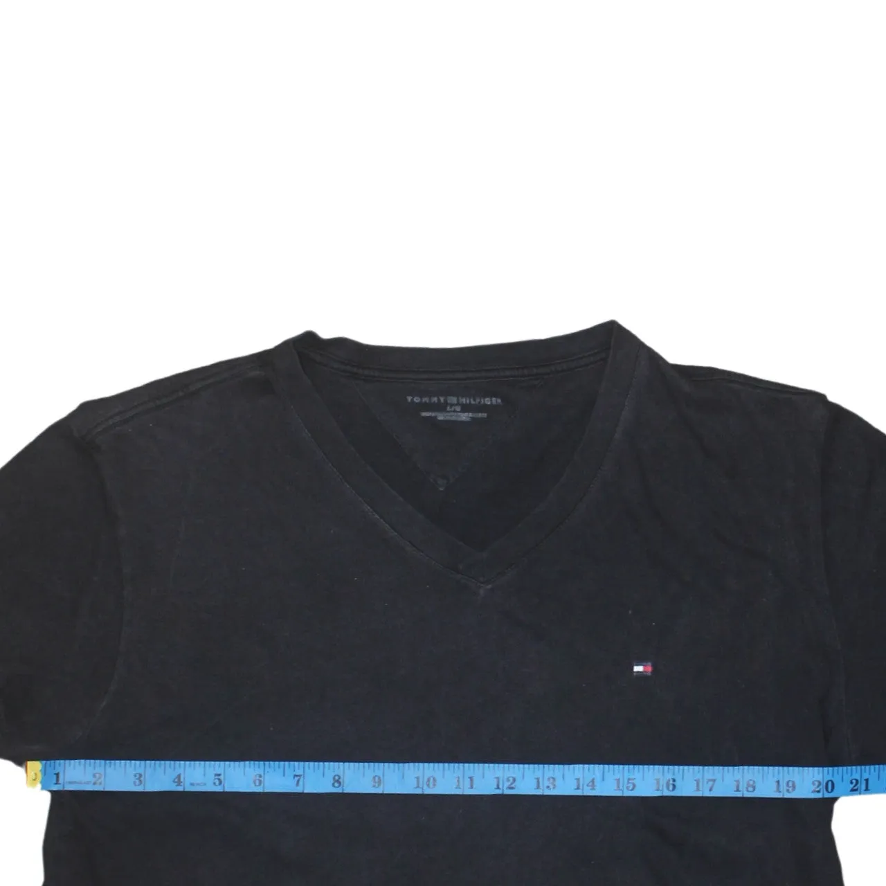 Tommy Hilfiger 90's Short Sleeves V Neck T Shirt Large Black sold by Vintage Club product image thumbnail 5