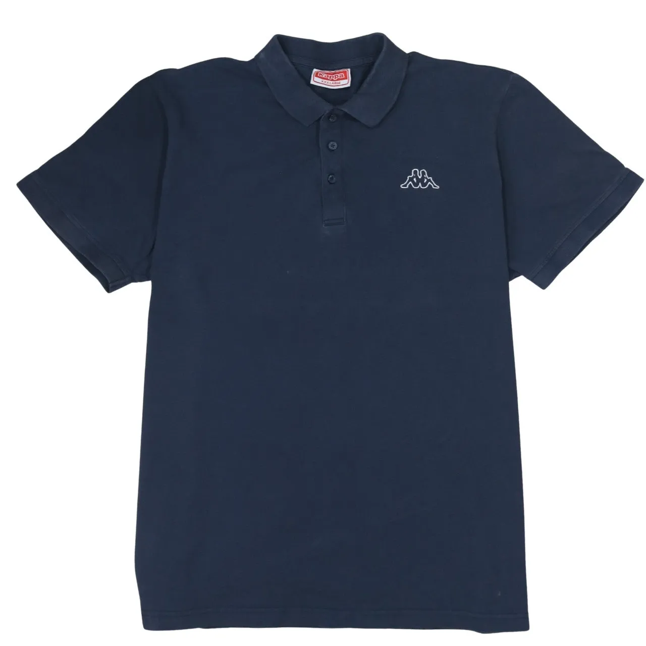Kappa 90's Short Sleeves Quarter Button Polo Shirt XXXLarge (3XL) Navy Blue sold by Vintage Club
