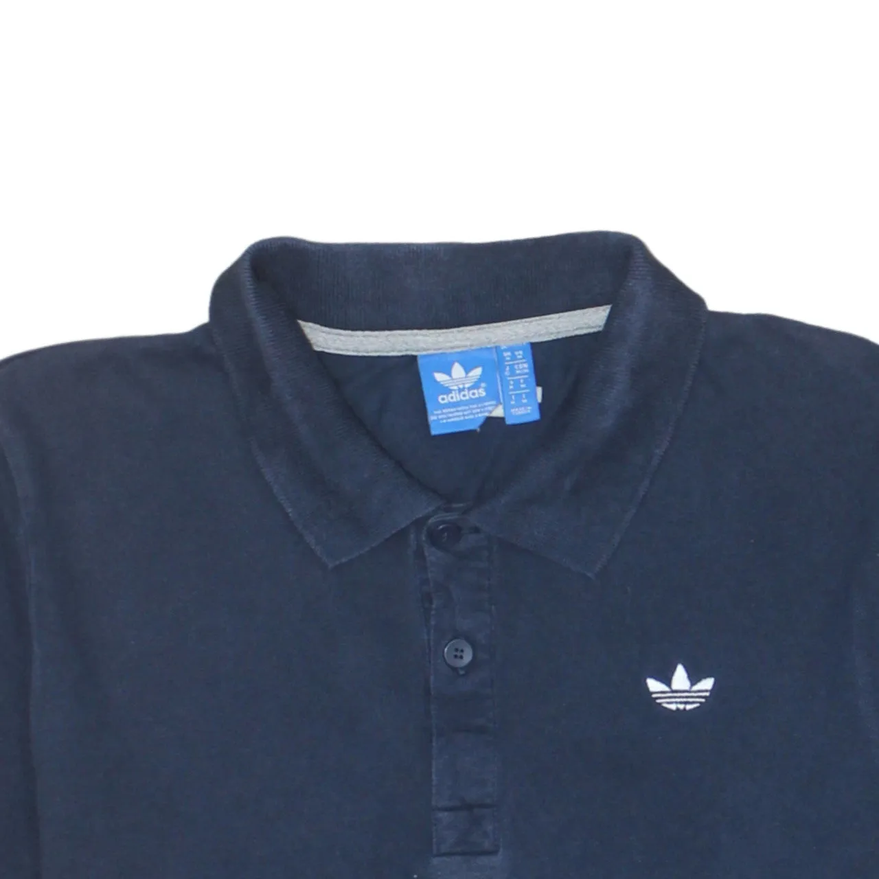 Adidas 90's Short Sleeves Quarter Button Polo Shirt Medium Navy Blue sold by Vintage Club product image thumbnail 3