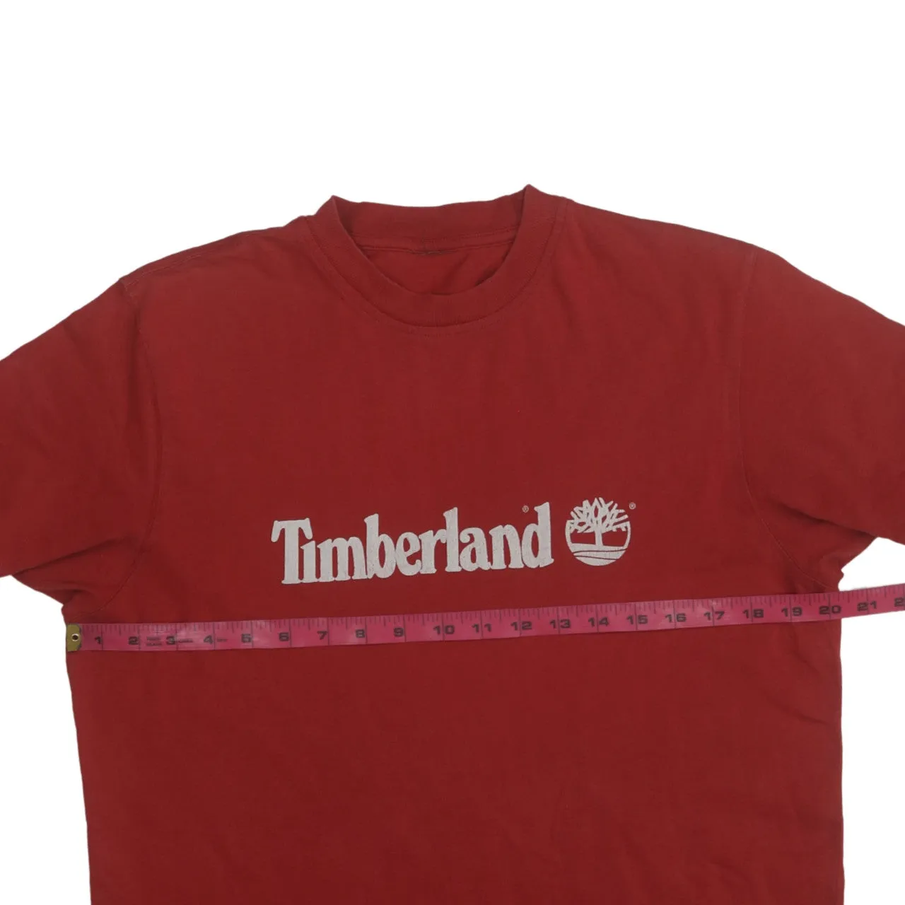 Timberland 90's Spellout Short Sleeves T Shirt Medium Red sold by Vintage Club product image thumbnail 5