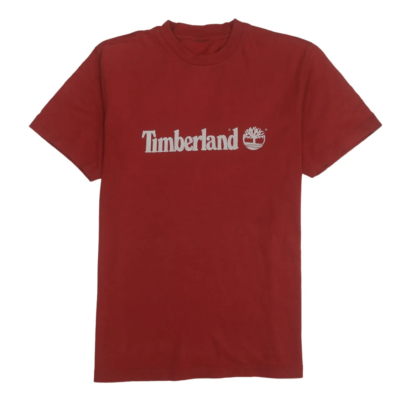 Timberland 90's Spellout Short Sleeves T Shirt Medium Red sold by Vintage Club