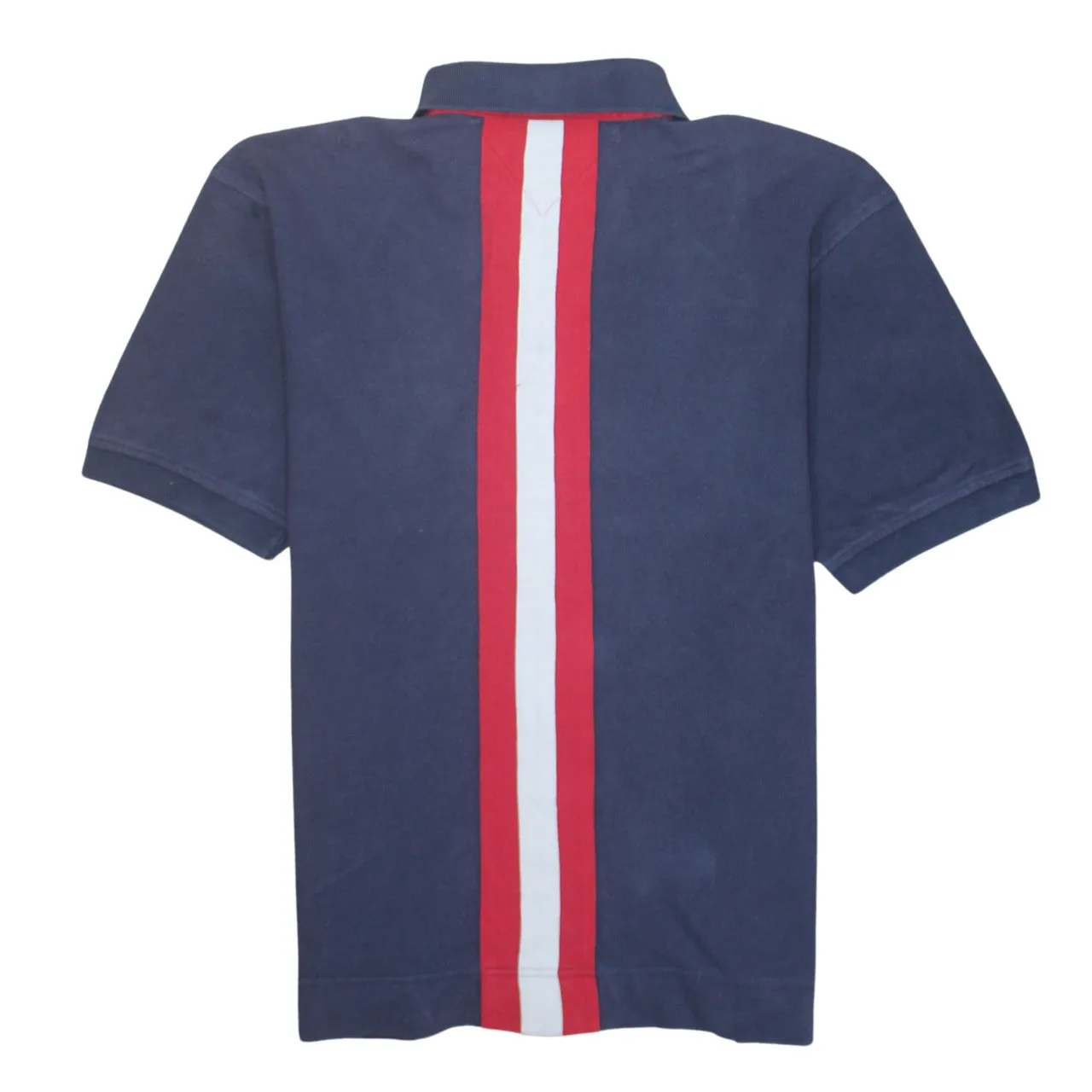 Tommy Hilfiger 90's Short Sleeves Quarter Button Polo Shirt Large Navy Blue sold by Vintage Club product image thumbnail 2