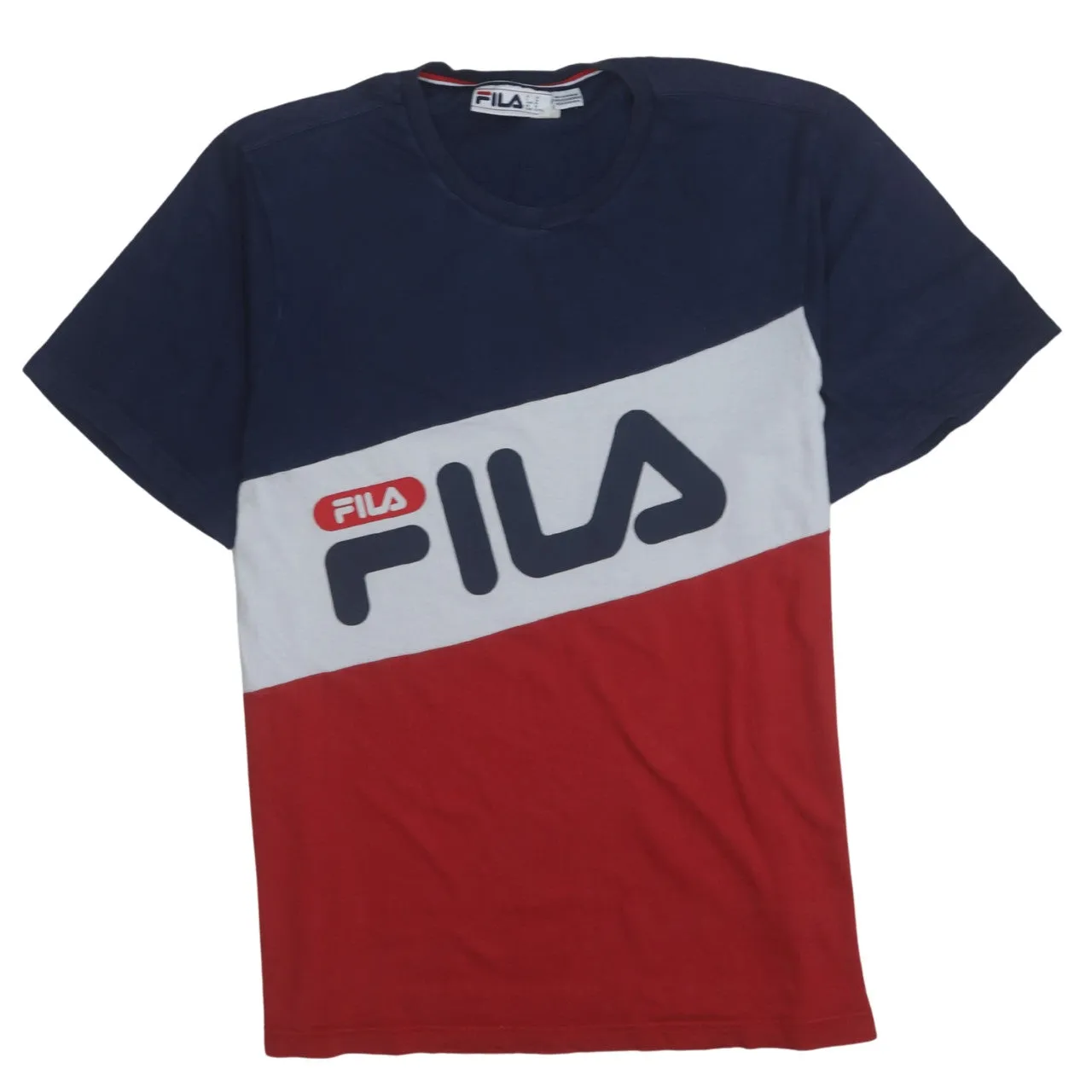 Fila 90's Spellout Short Sleeves T Shirt XLarge Navy Blue sold by Vintage Club