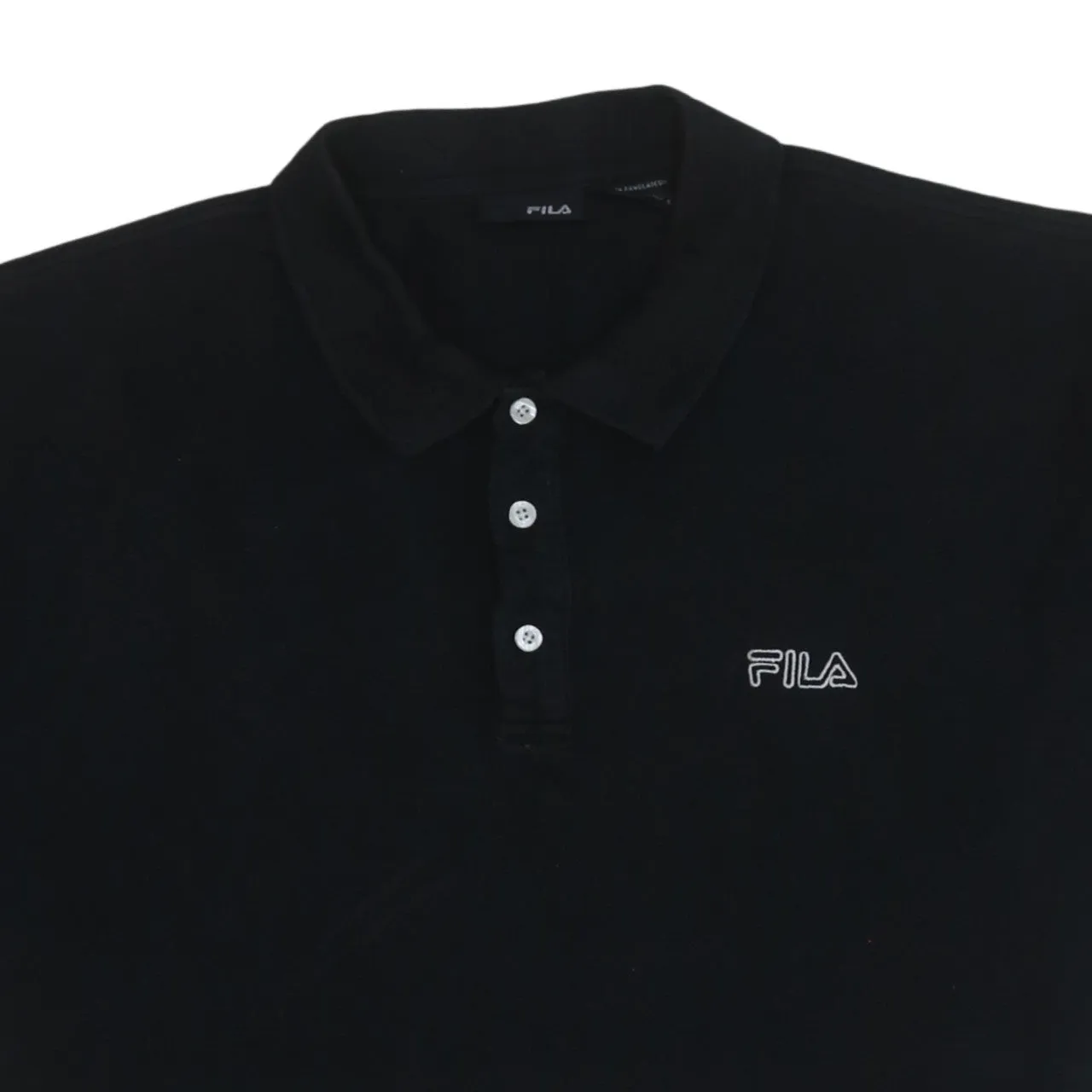 Fila 90's Short Sleeves Quarter Button Polo Shirt XLarge Black sold by Vintage Club product image thumbnail 3