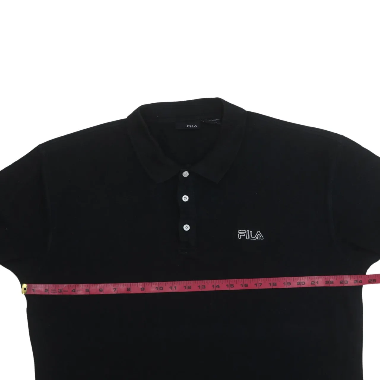 Fila 90's Short Sleeves Quarter Button Polo Shirt XLarge Black sold by Vintage Club product image thumbnail 5