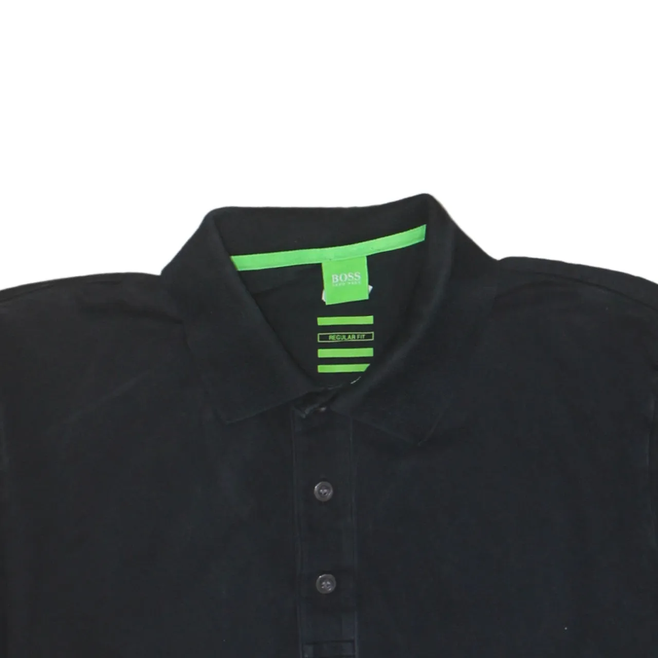 HUGO BOSS 90's Short Sleeves Quarter Button Polo Shirt XLarge Black sold by Vintage Club product image thumbnail 3