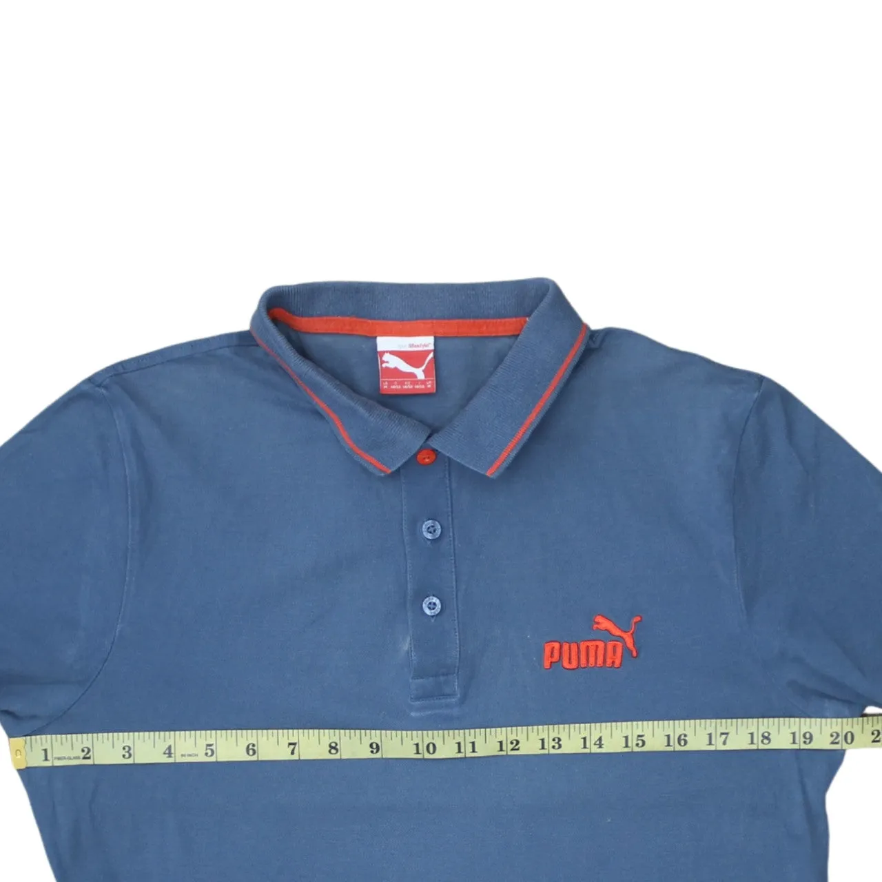 Puma 90's Short Sleeves Quarter Button Polo Shirt Medium Blue sold by Vintage Club product image thumbnail 5