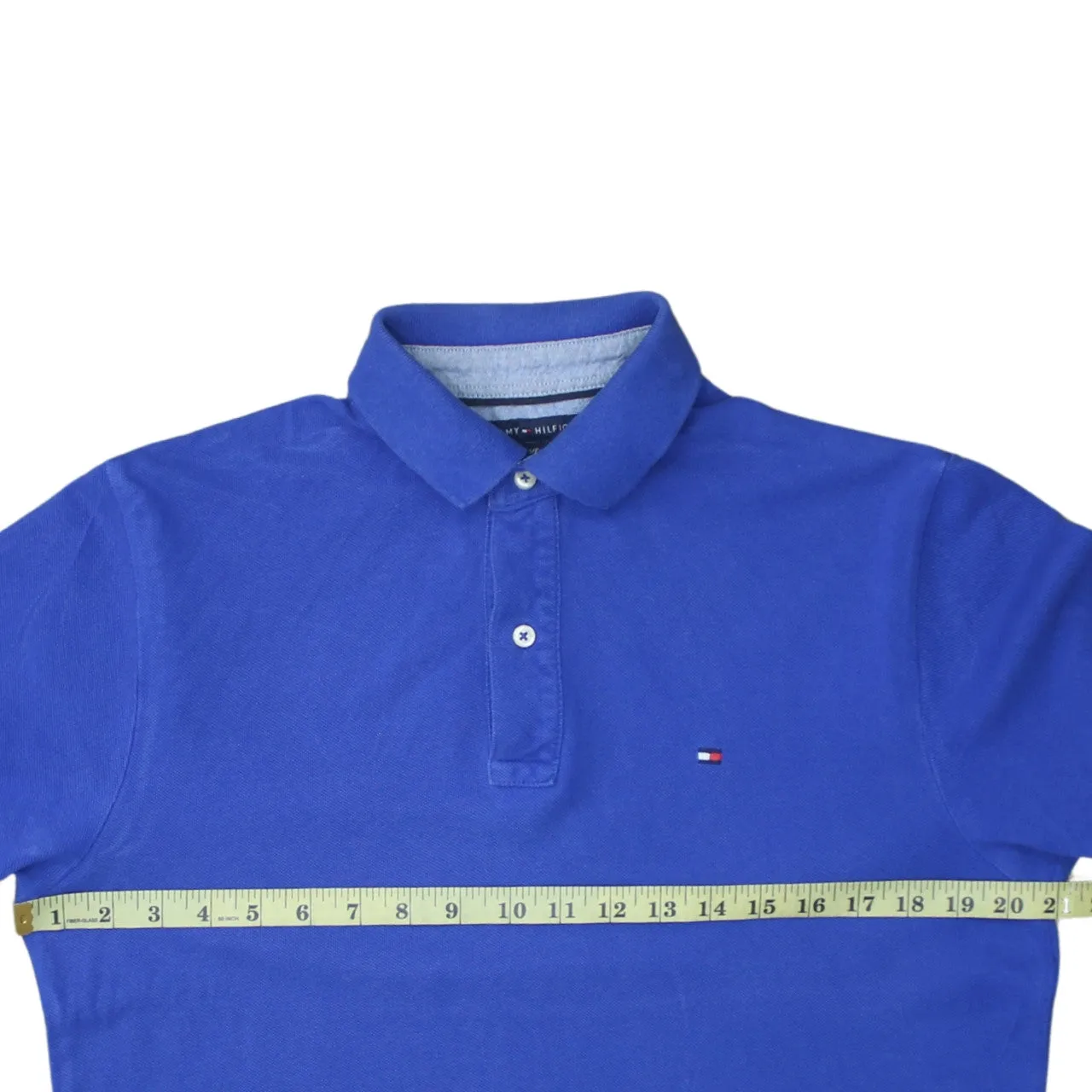 Tommy Hilfiger 90's Short Sleeves Quarter Button Polo Shirt Small Blue sold by Vintage Club product image thumbnail 5