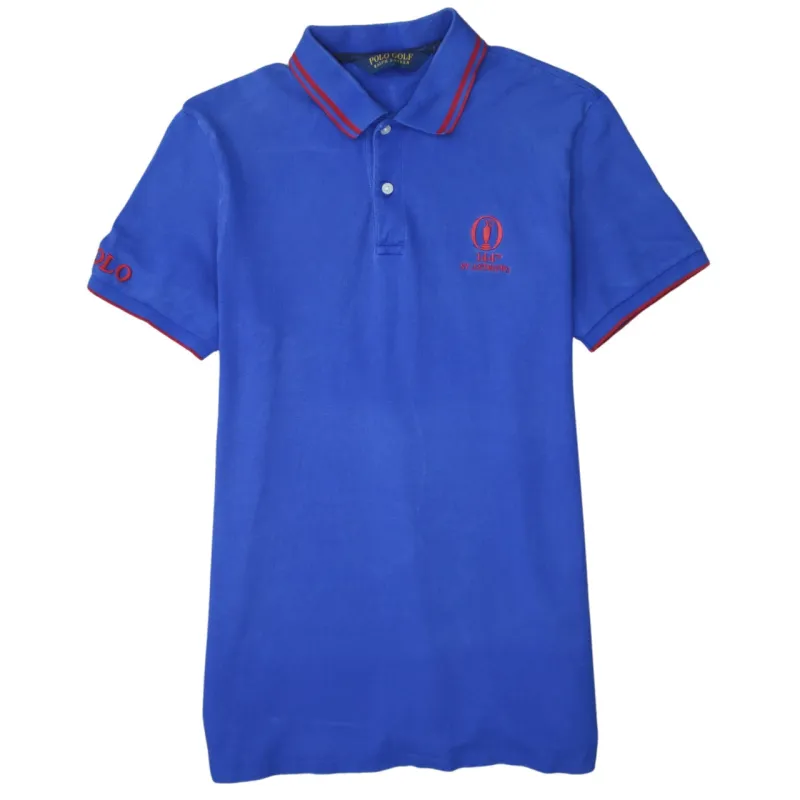 Polo Golf 90's Short Sleeves Quarter Button Polo Shirt Medium Blue sold by Vintage Club