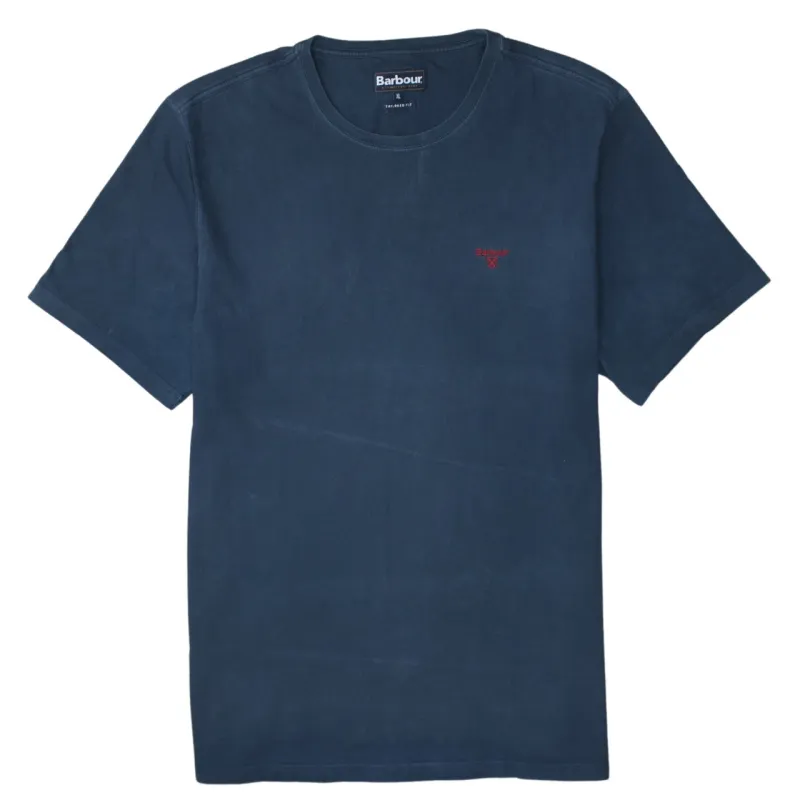 Barbour 90's Short Sleeves Crew Neck T Shirt XLarge Navy Blue sold by Vintage Club