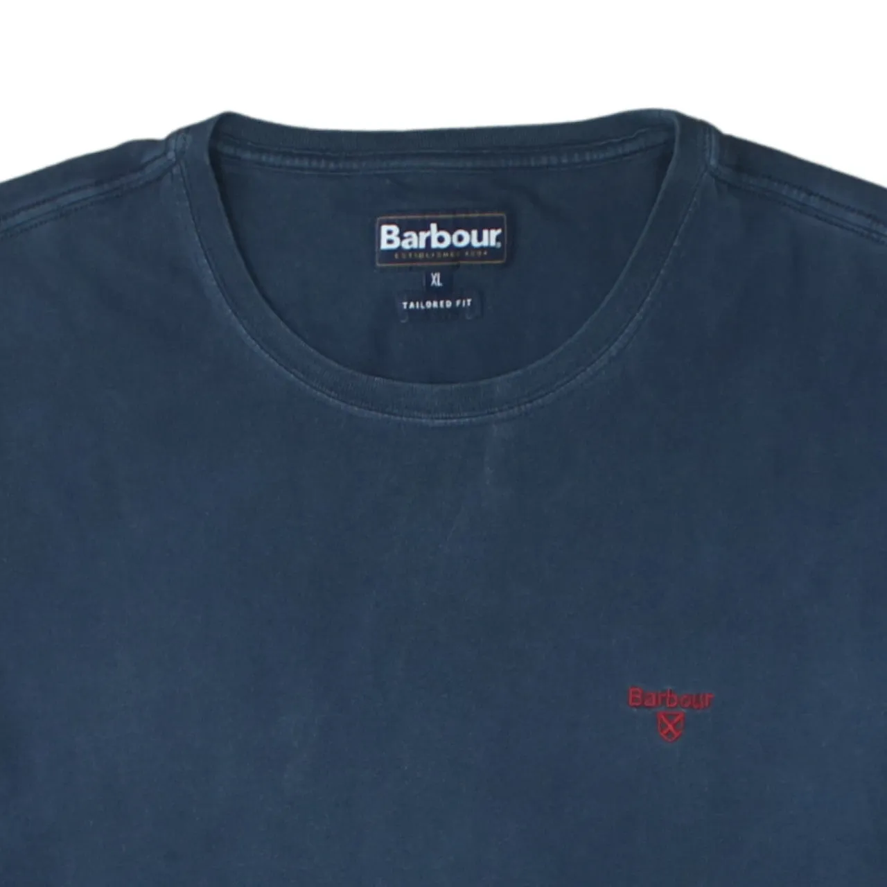 Barbour 90's Short Sleeves Crew Neck T Shirt XLarge Navy Blue sold by Vintage Club product image thumbnail 3