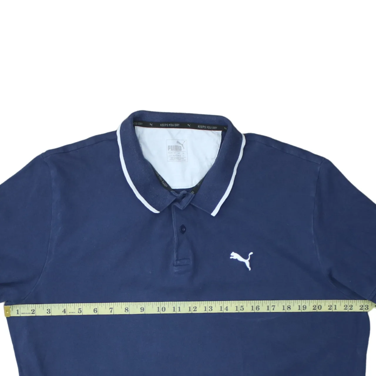 Puma 90's Short Sleeves Quarter Button Polo Shirt XLarge Navy Blue sold by Vintage Club product image thumbnail 5