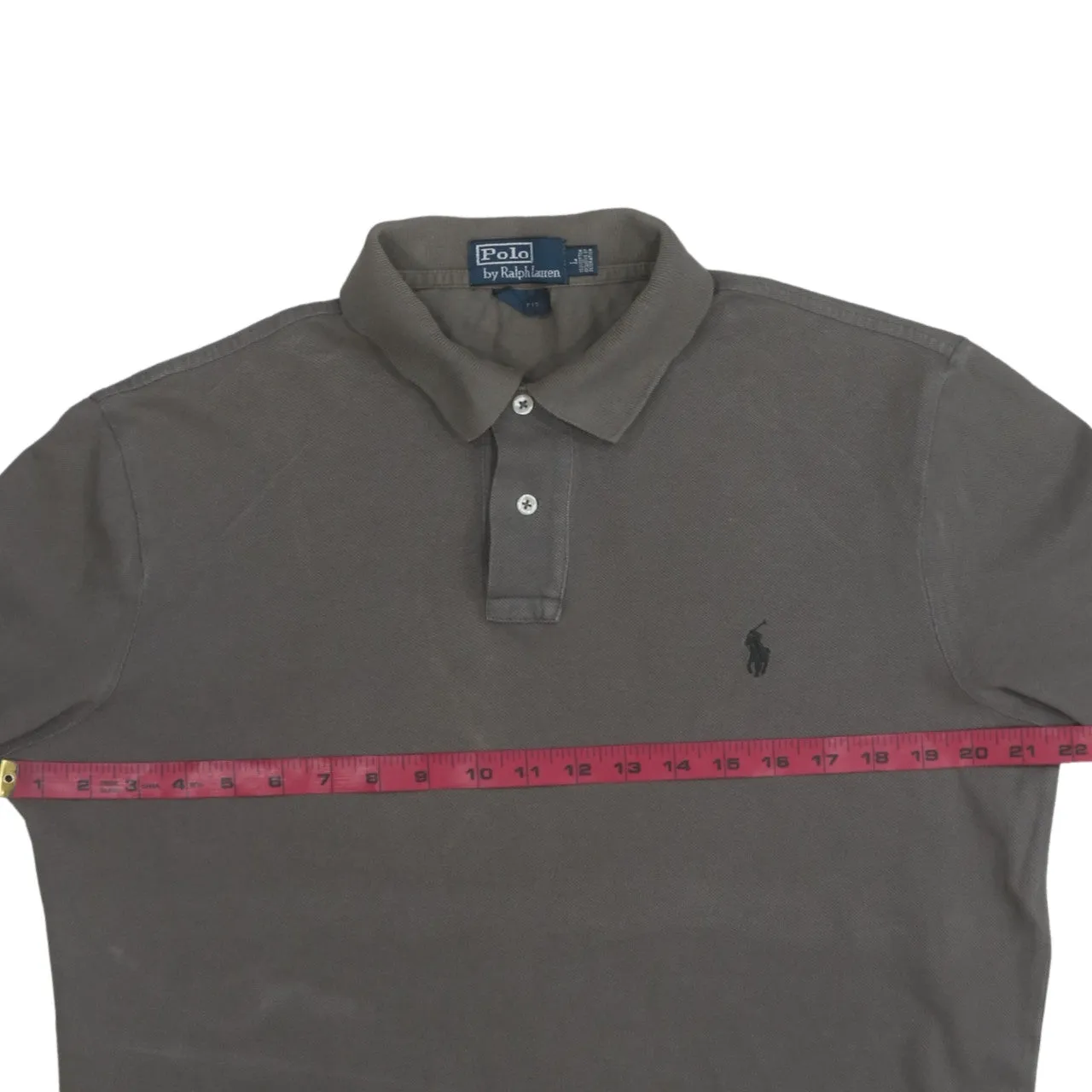 Polo Ralph Lauren 90's Long Sleeve Quarter Button Polo Shirt Large Grey sold by Vintage Club product image thumbnail 5