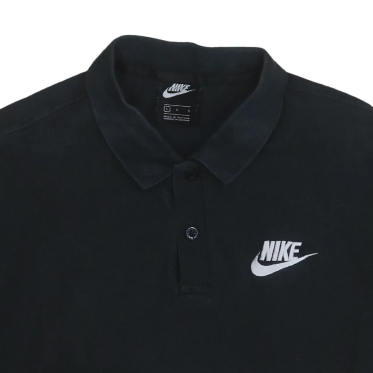 Nike 90's Swoosh Quarter Button Polo Shirt Large Black sold by Vintage Club product image thumbnail 3