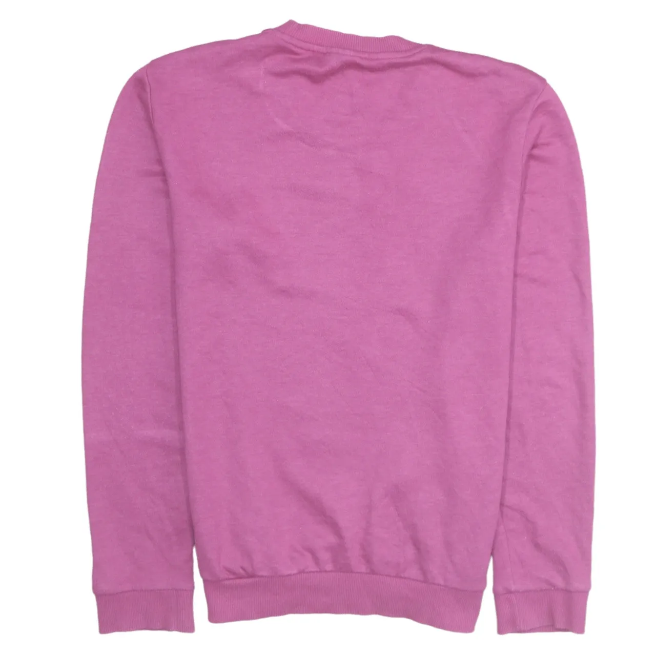 Adidas Pink Sweatshirt Women's Medium Printed Logo Crewneck Ribbed Cuffs Pullover Top sold by Vintage Club product image thumbnail 2