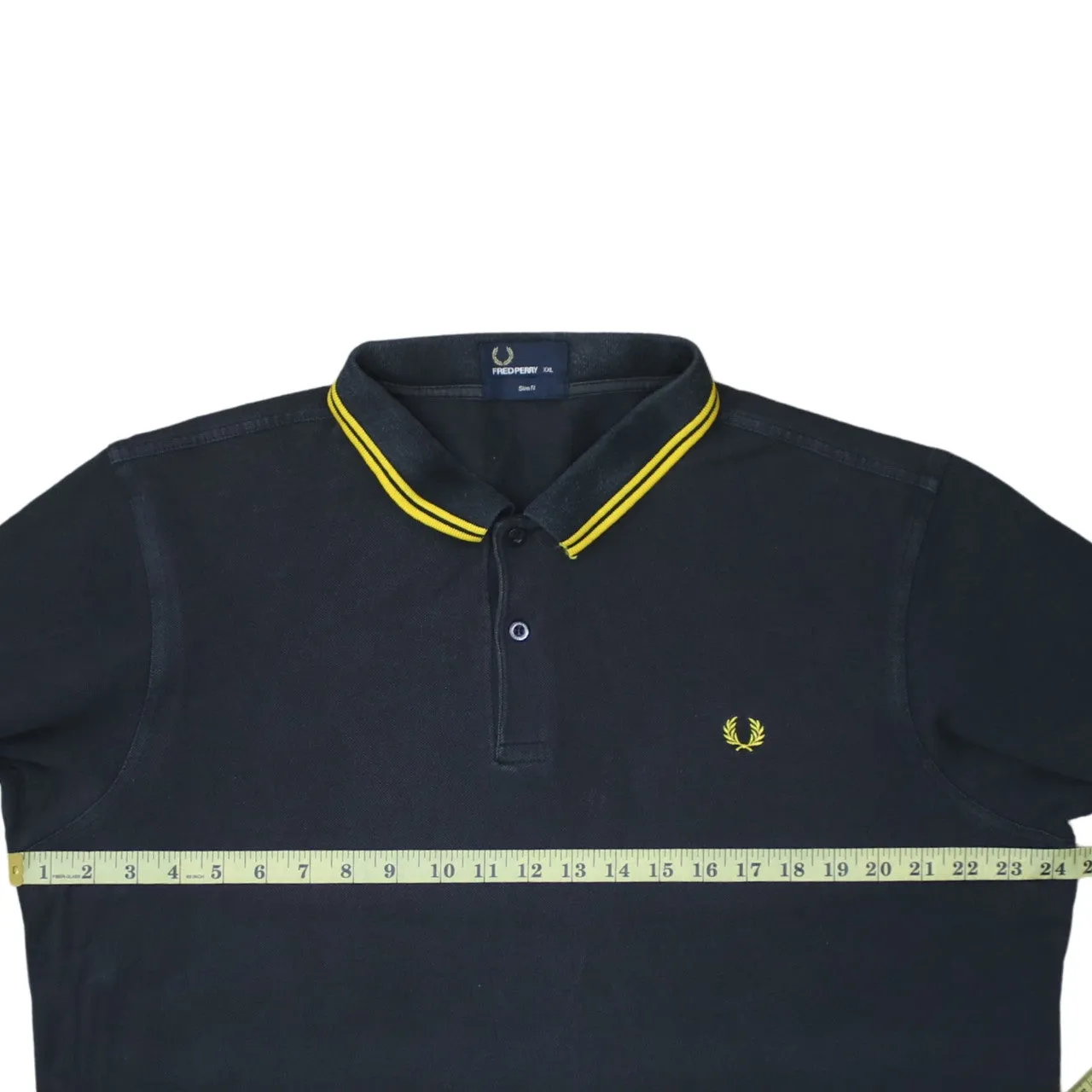 FRED PERRY 90's Short Sleeves Quarter Button Polo Shirt XXLarge (2XL) Black sold by Vintage Club product image thumbnail 5