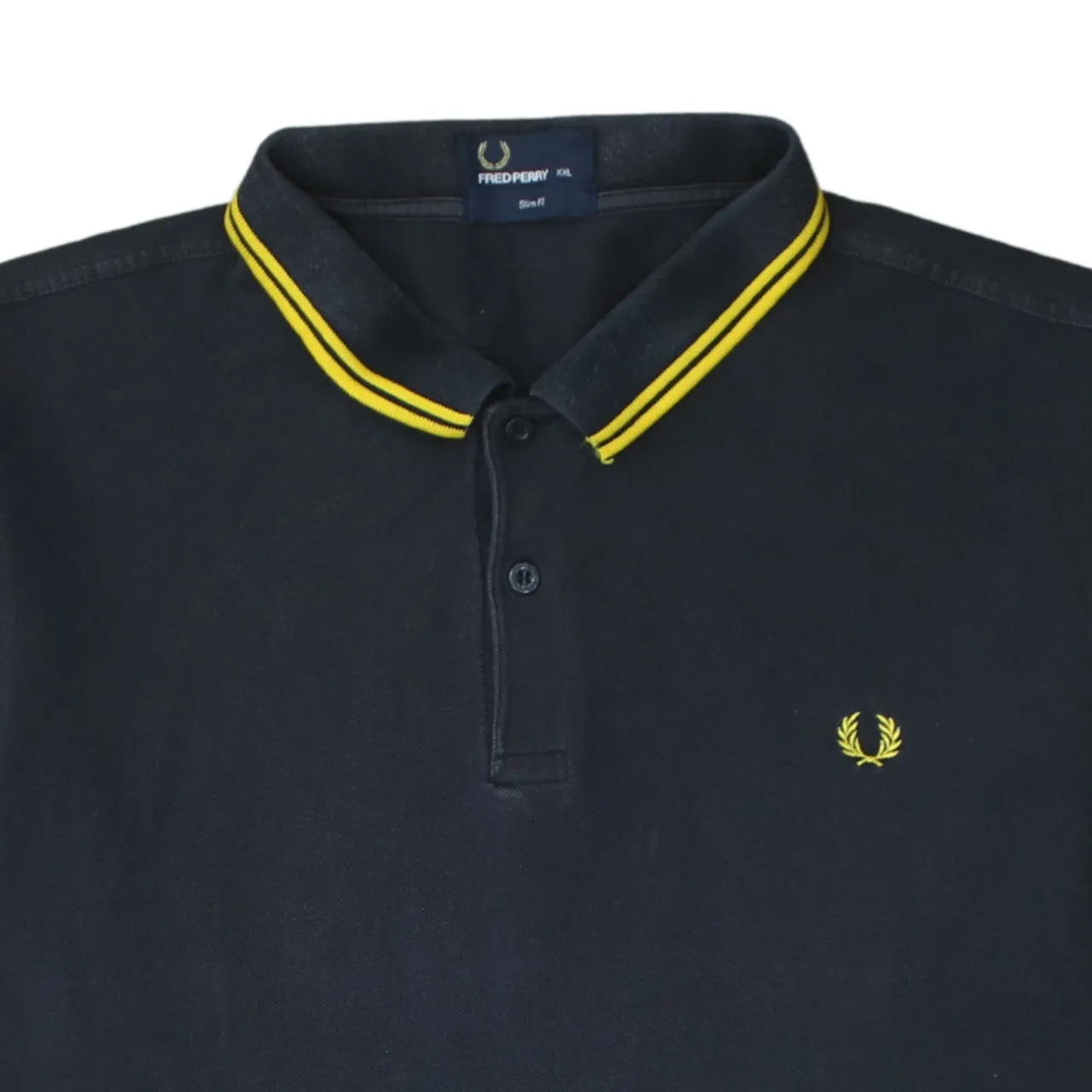 FRED PERRY 90's Short Sleeves Quarter Button Polo Shirt XXLarge (2XL) Black sold by Vintage Club product image thumbnail 3