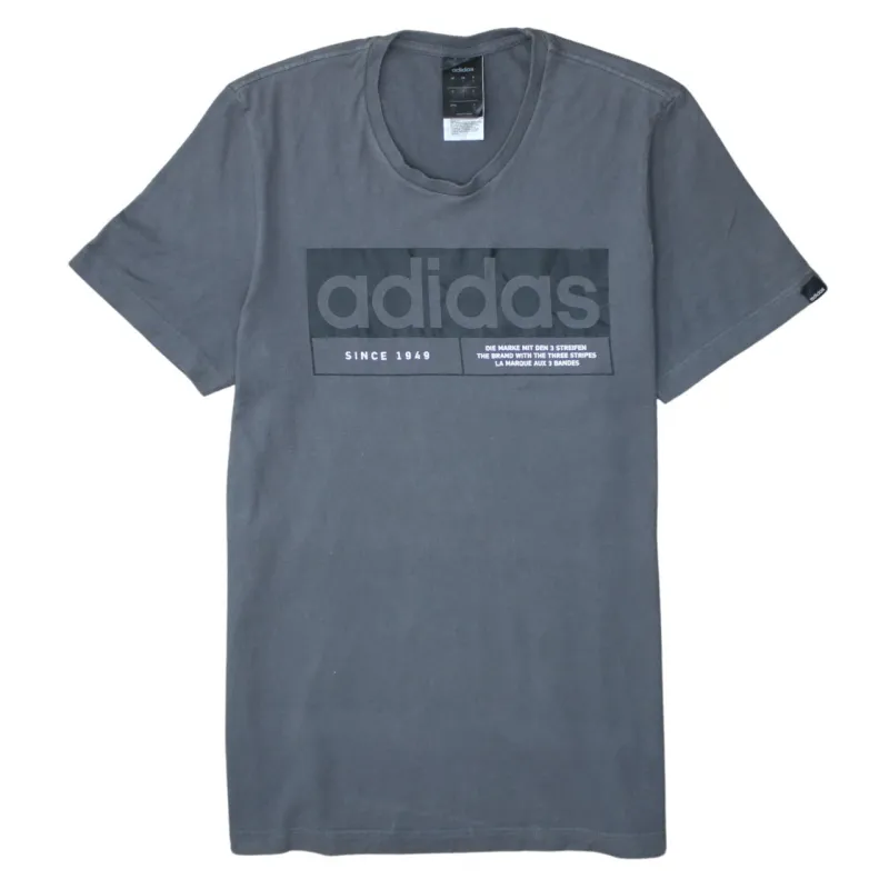 Adidas 90's Spellout Short Sleeves T Shirt Small Grey sold by Vintage Club