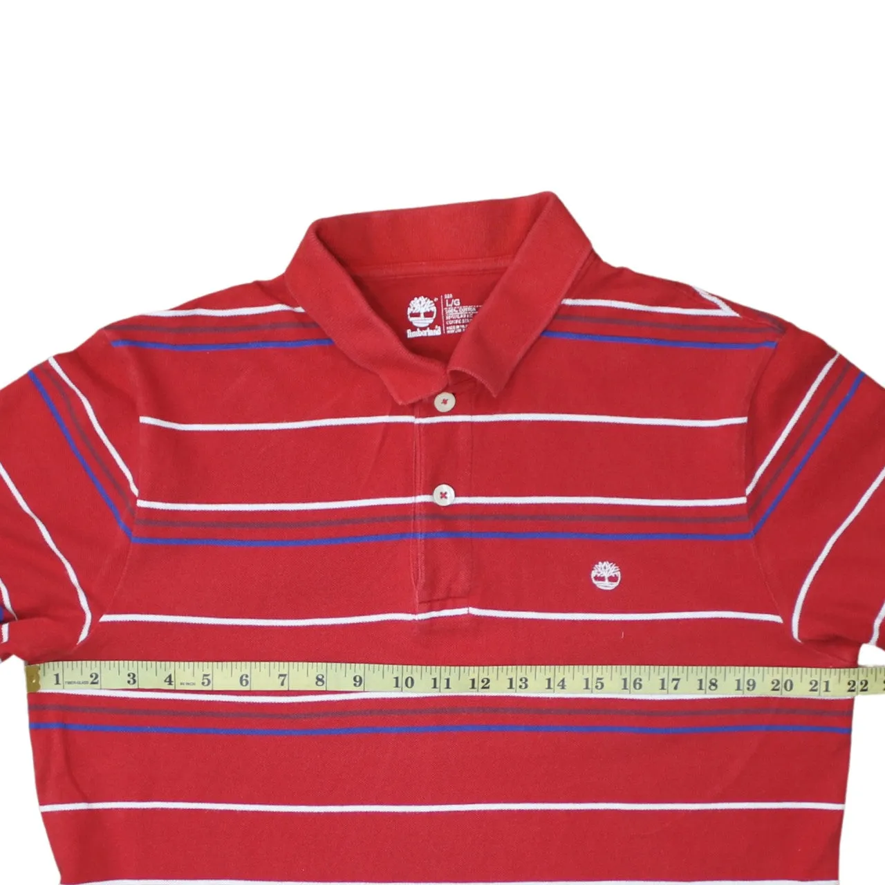 Timberland 90's Short Sleeves Quarter Button Polo Shirt Large Red sold by Vintage Club product image thumbnail 5