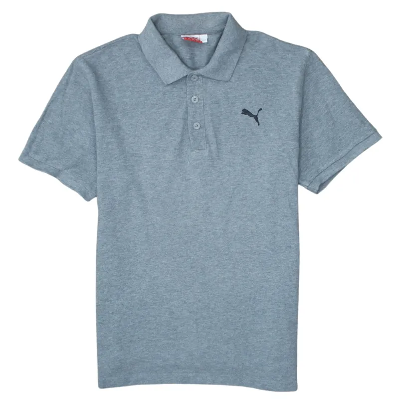Puma 90's Short Sleeves Quarter Button Polo Shirt Medium Grey sold by Vintage Club