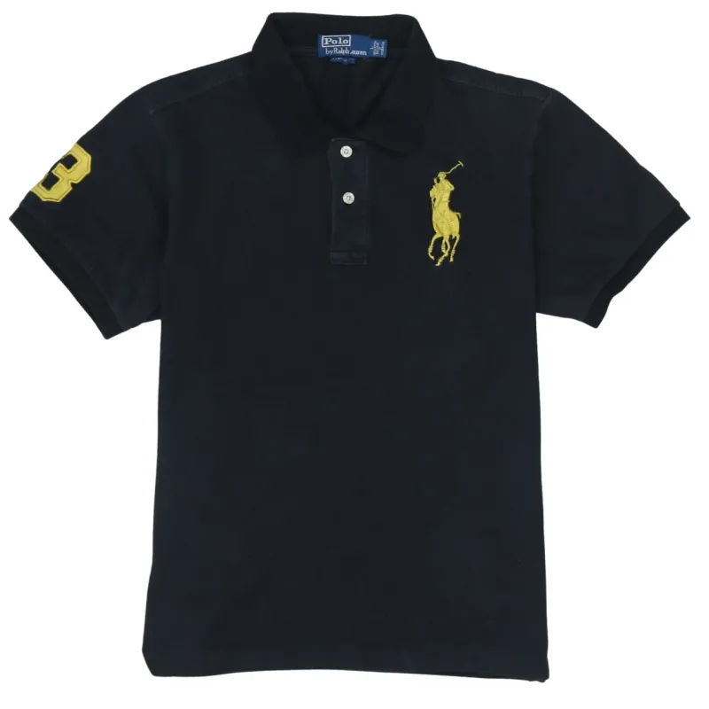 Polo Ralph Lauren 90's Short Sleeves Quarter Button Polo Shirt Large Black sold by Vintage Club