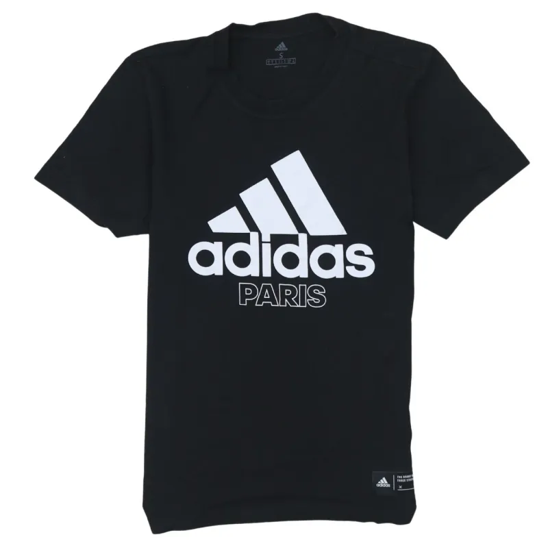Adidas 90's Spellout Short Sleeves T Shirt Small Black sold by Vintage Club