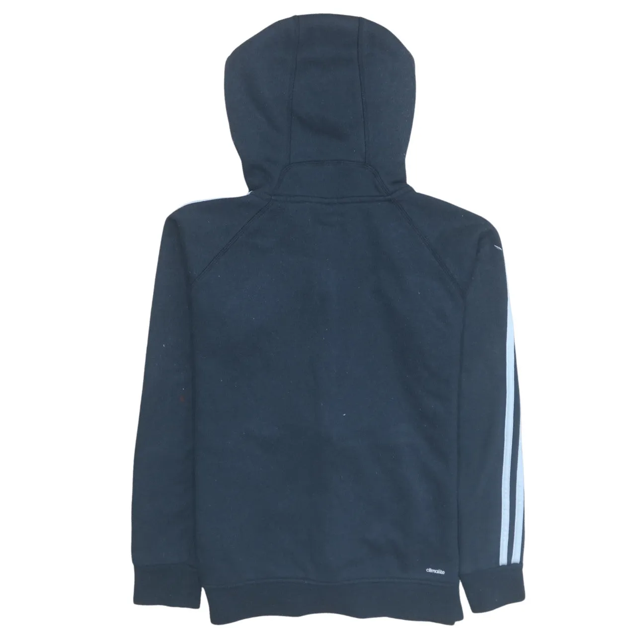 Adidas 90's Striped Sleeve Full Zip Up Hoodie Small Black sold by Vintage Club product image thumbnail 2