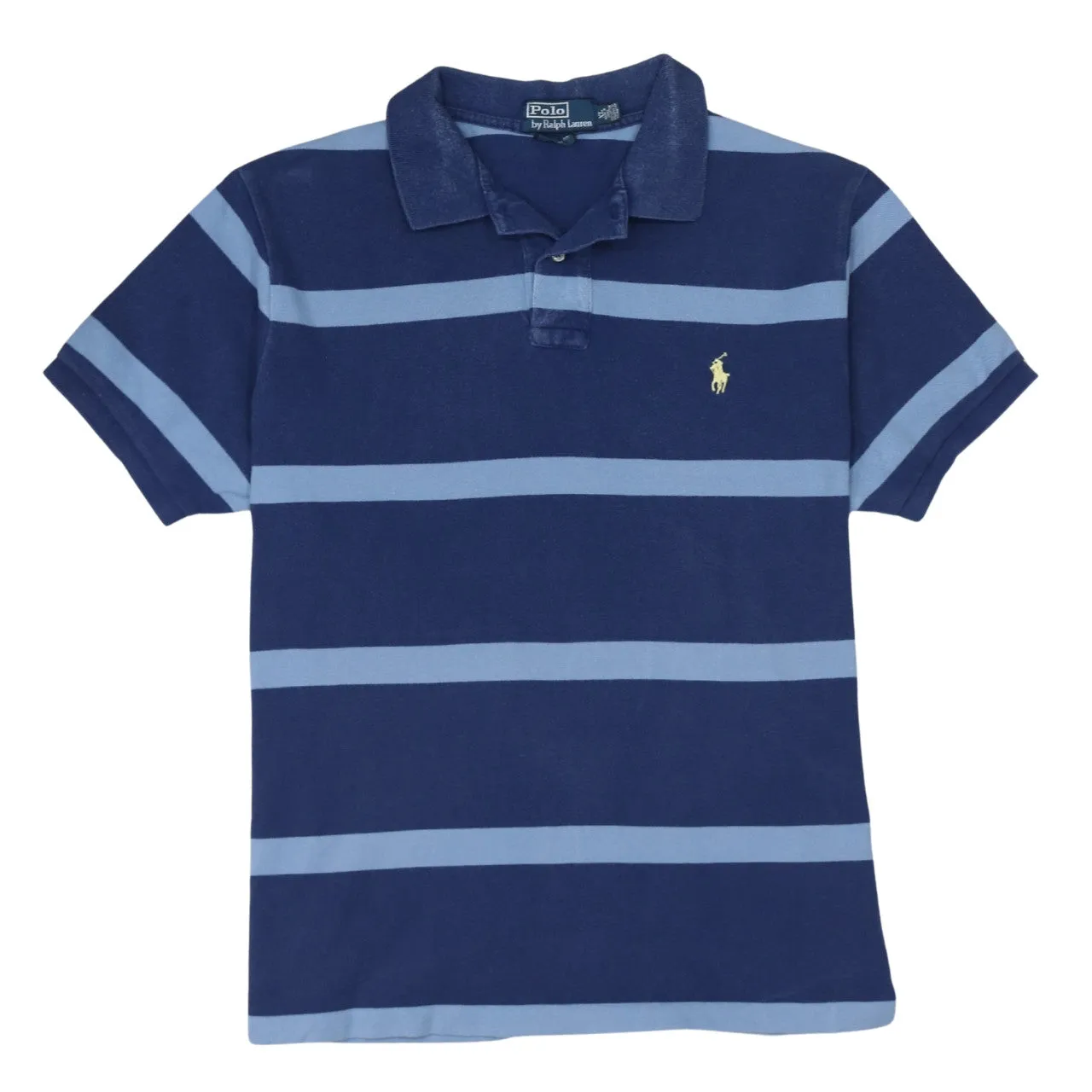 Polo Ralph Lauren 90's Short Sleeves Quarter Button Polo Shirt XLarge Navy Blue sold by Vintage Club