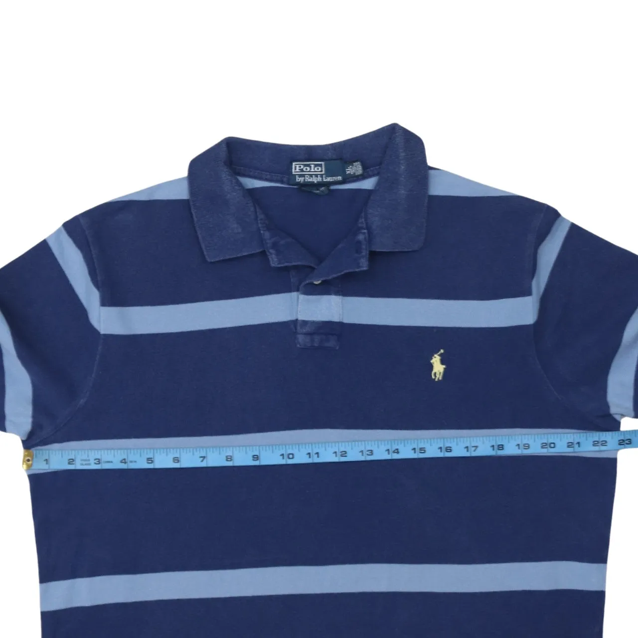 Polo Ralph Lauren 90's Short Sleeves Quarter Button Polo Shirt XLarge Navy Blue sold by Vintage Club product image thumbnail 5