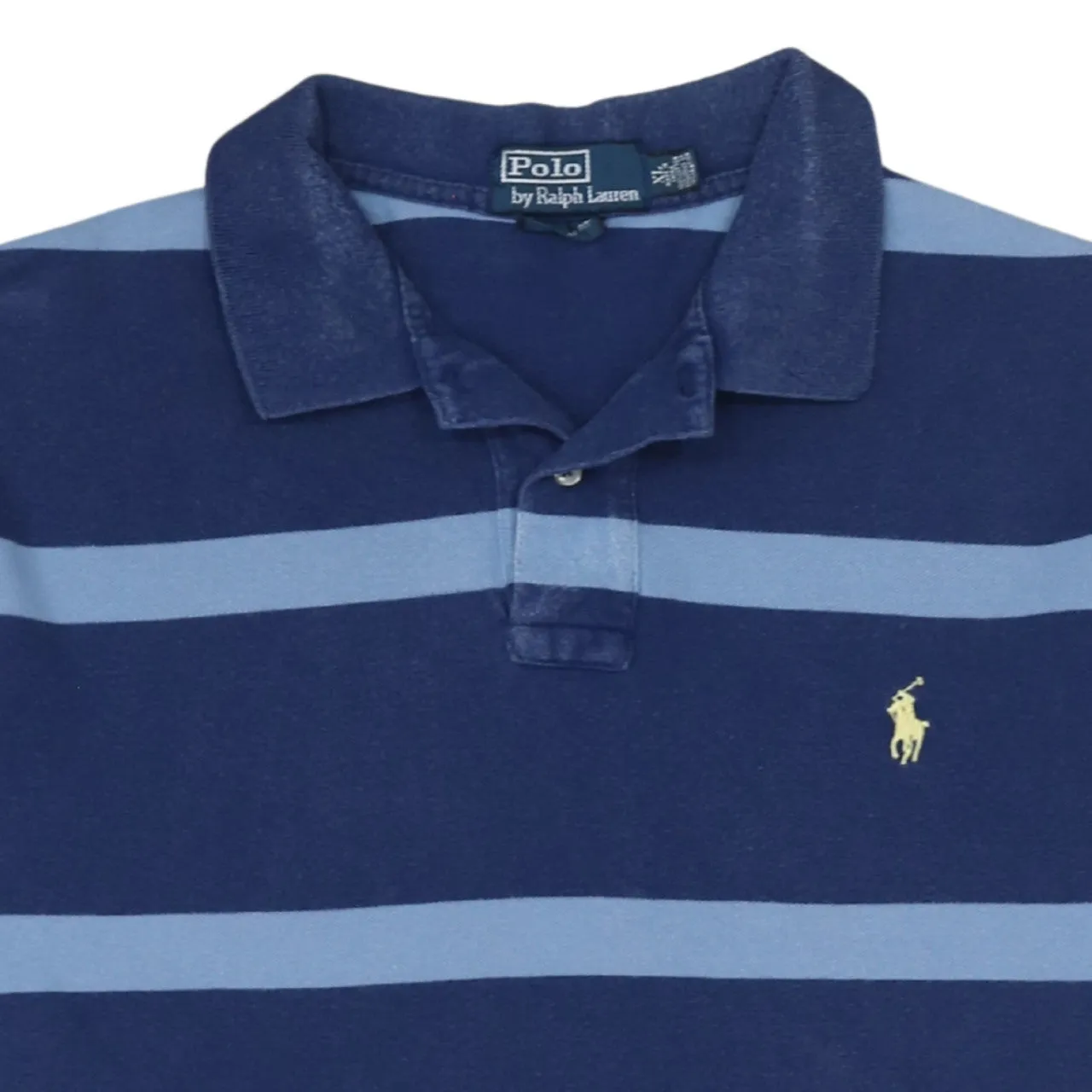Polo Ralph Lauren 90's Short Sleeves Quarter Button Polo Shirt XLarge Navy Blue sold by Vintage Club product image thumbnail 3