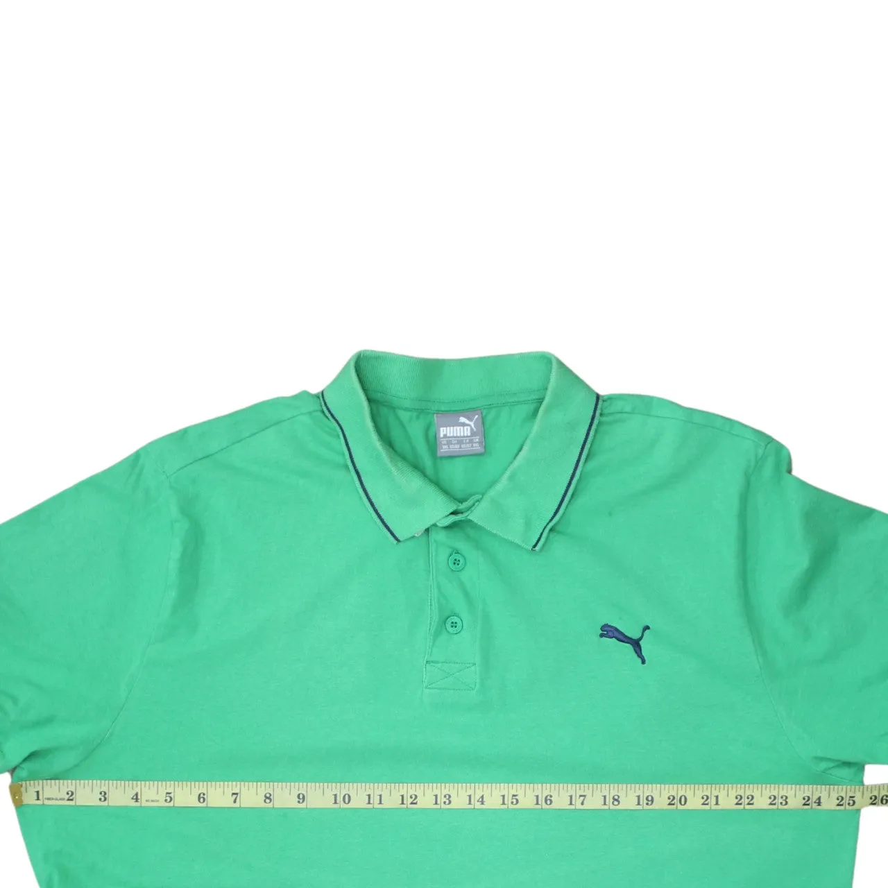 Puma 90's Short Sleeves Quarter Button Polo Shirt XXLarge (2XL) Green sold by Vintage Club product image thumbnail 5