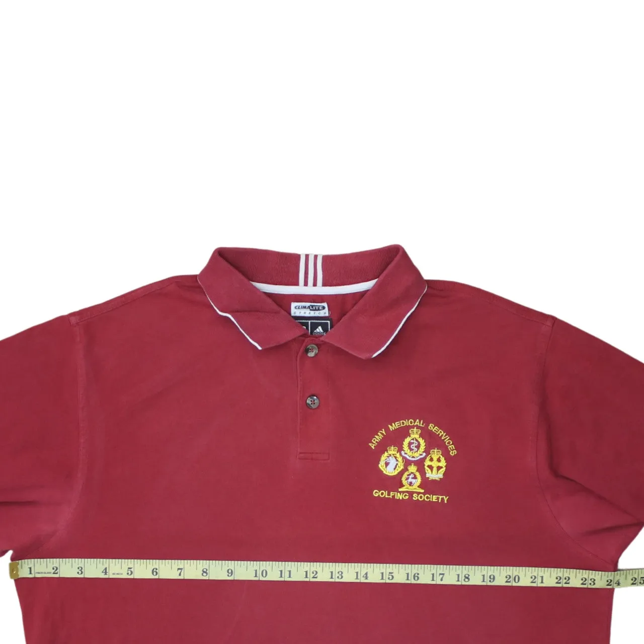 Adidas 90's Short Sleeves Quarter Button Polo Shirt Large Red sold by Vintage Club product image thumbnail 5