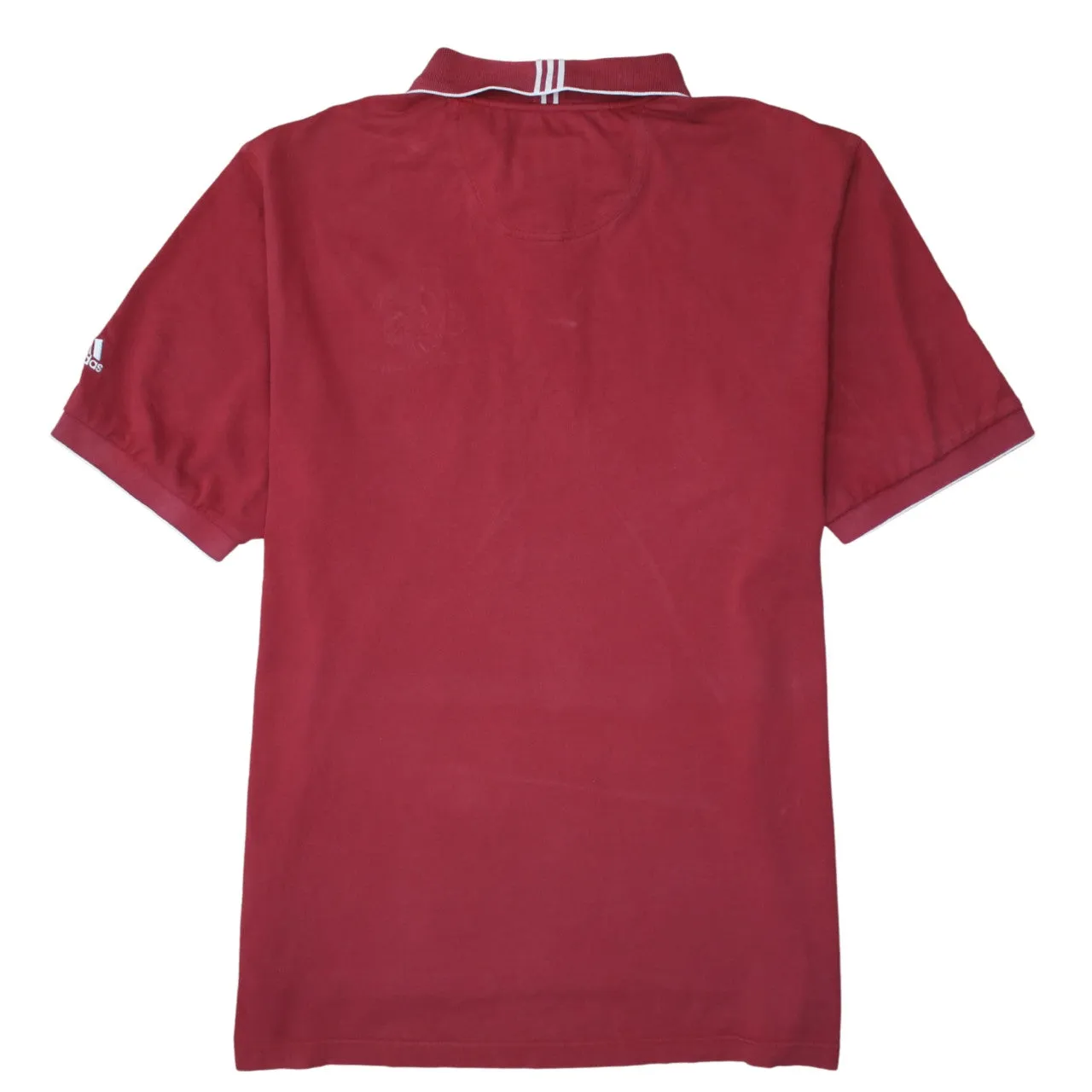 Adidas 90's Short Sleeves Quarter Button Polo Shirt Large Red sold by Vintage Club product image thumbnail 2