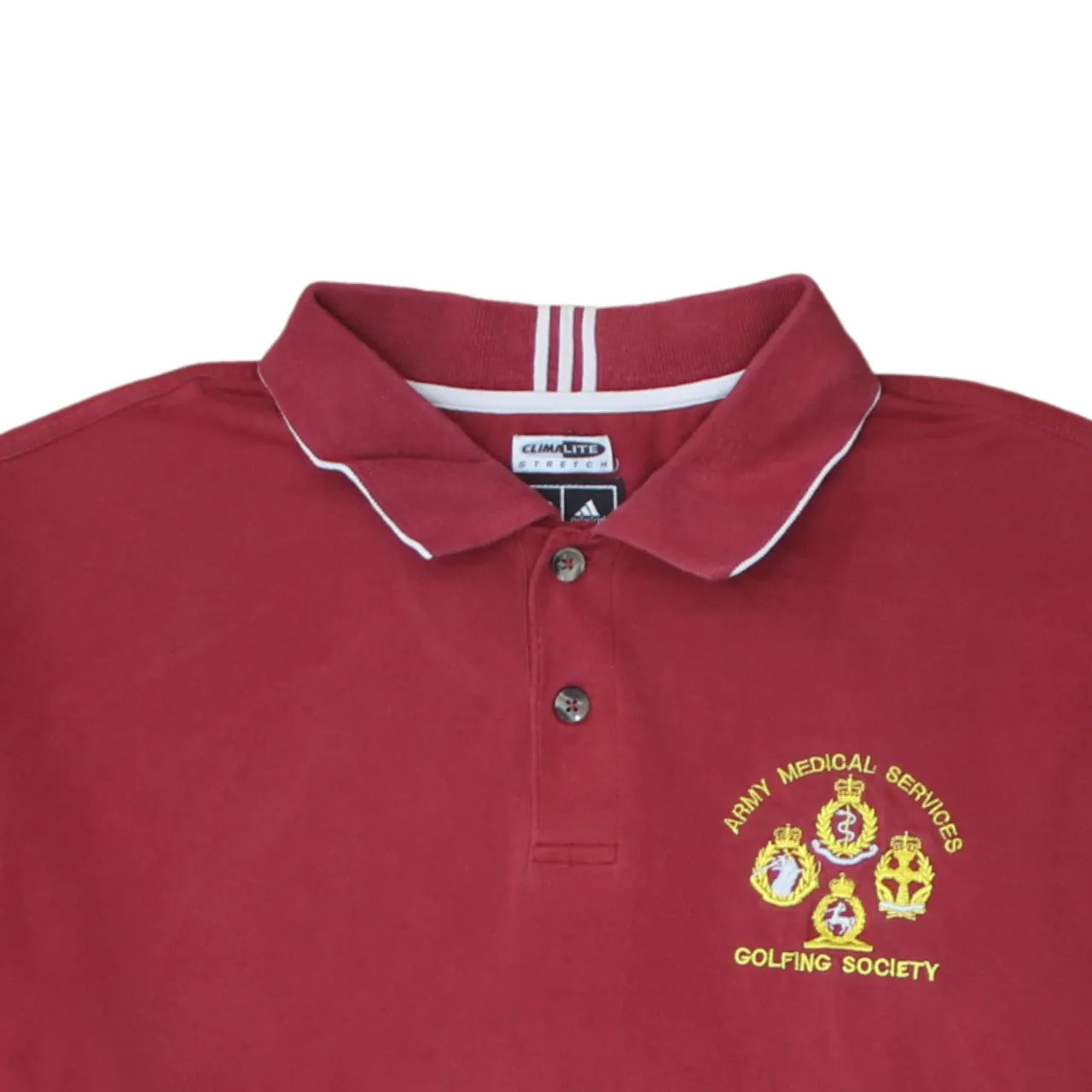 Adidas 90's Short Sleeves Quarter Button Polo Shirt Large Red sold by Vintage Club product image thumbnail 3
