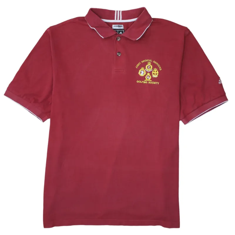 Adidas 90's Short Sleeves Quarter Button Polo Shirt Large Red sold by Vintage Club