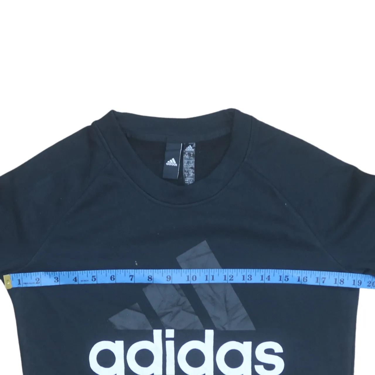 Adidas 90's Spellout Crew Neck Sweatshirt Medium Black sold by Vintage Club product image thumbnail 5