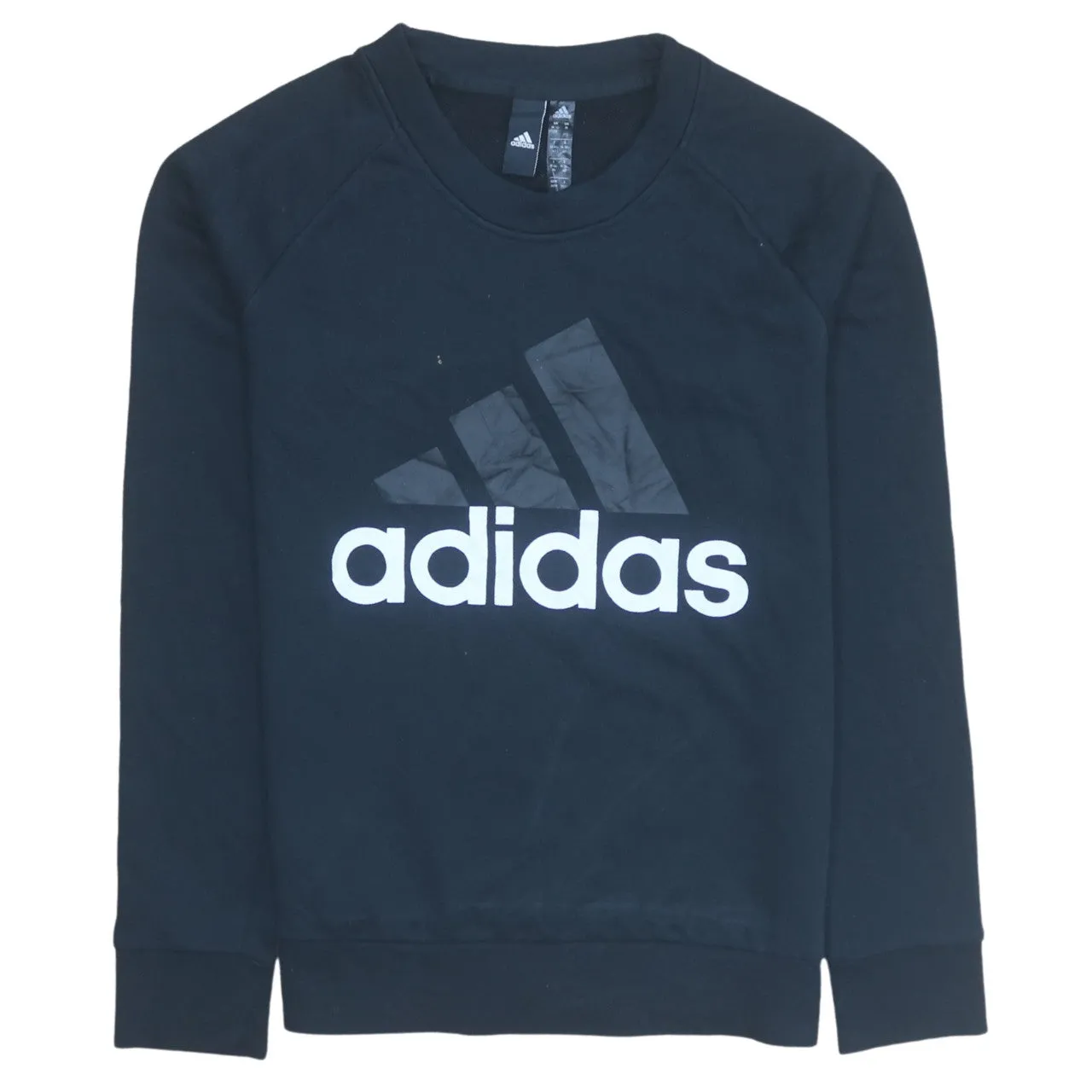 Adidas 90's Spellout Crew Neck Sweatshirt Medium Black sold by Vintage Club