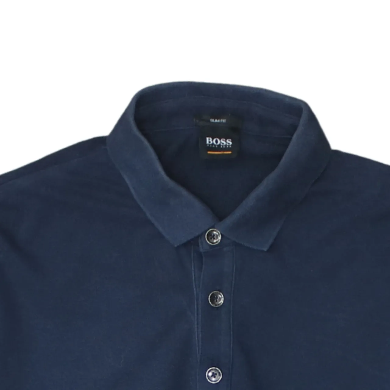 HUGO BOSS 90's Short Sleeves Quarter Button Polo Shirt Small Navy Blue sold by Vintage Club product image thumbnail 3