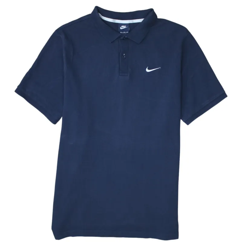 Nike 90's Swoosh Quarter Button Polo Shirt XXLarge (2XL) Navy Blue sold by Vintage Club