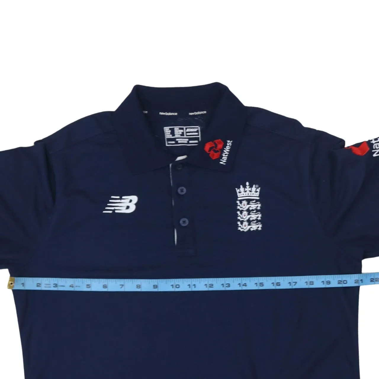 New Balance 90's Short Sleeves Quarter Button Polo Shirt Large Navy Blue sold by Vintage Club product image thumbnail 5