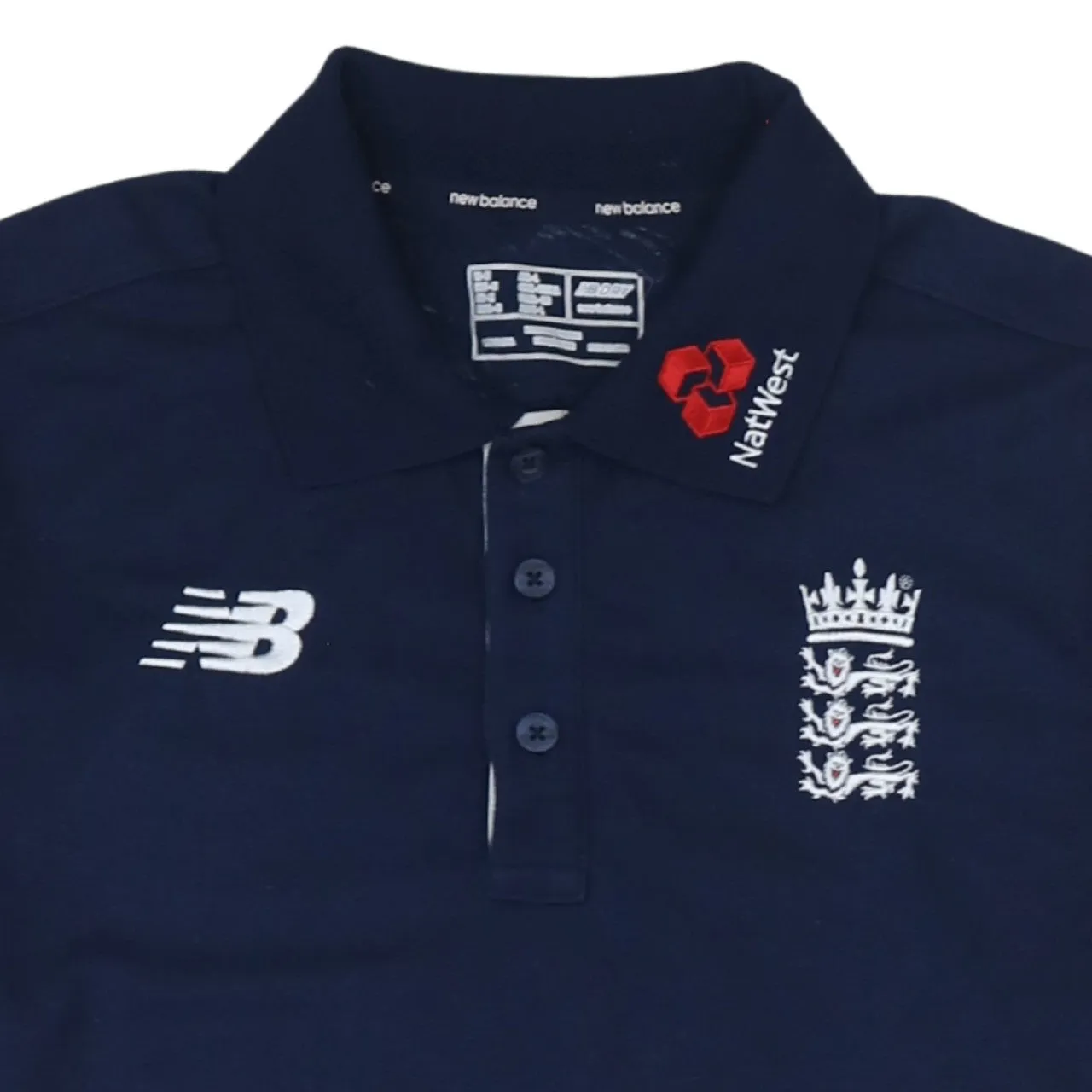 New Balance 90's Short Sleeves Quarter Button Polo Shirt Large Navy Blue sold by Vintage Club product image thumbnail 3