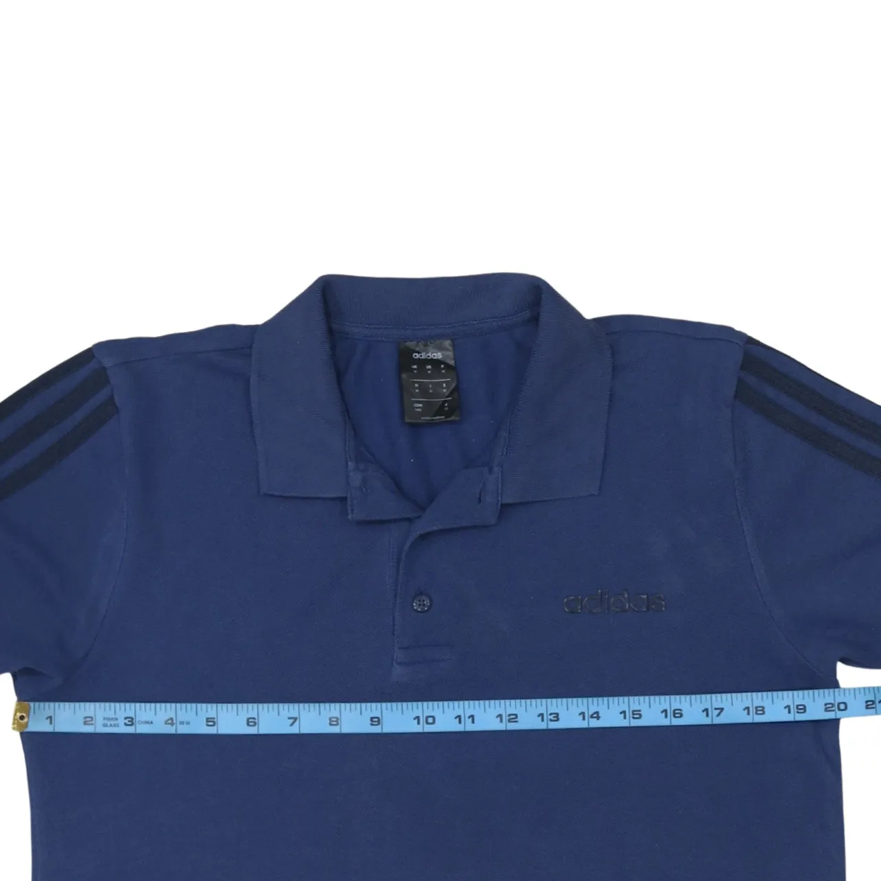 Adidas 90's Short Sleeves Quarter Button Polo Shirt Medium Navy Blue sold by Vintage Club product image thumbnail 5