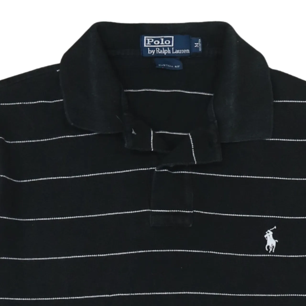Polo Ralph Lauren 90's Short Sleeves Quarter Button Polo Shirt Medium Black sold by Vintage Club product image thumbnail 3
