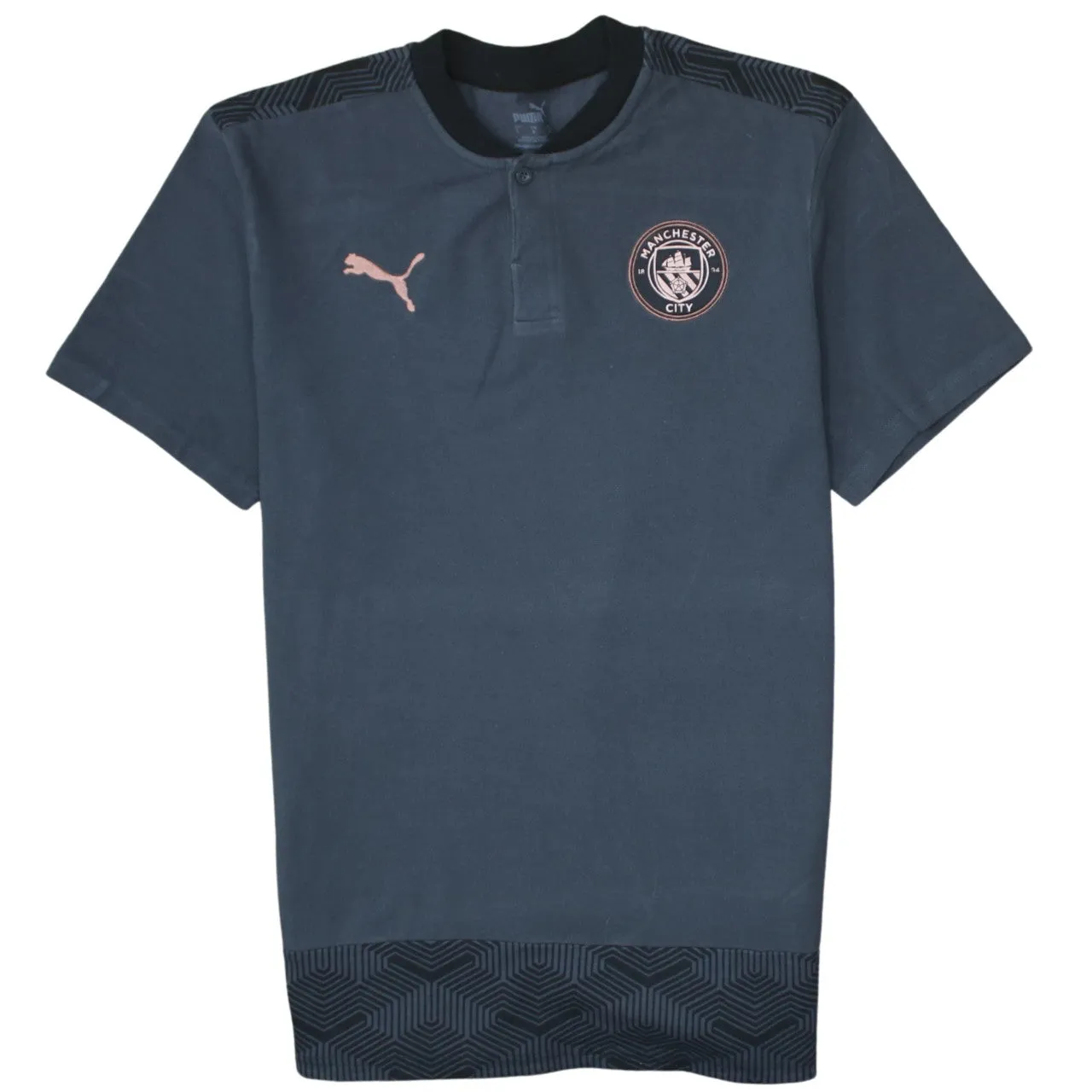 Puma 90's Short Sleeves Quarter Button Polo Shirt Large Grey sold by Vintage Club