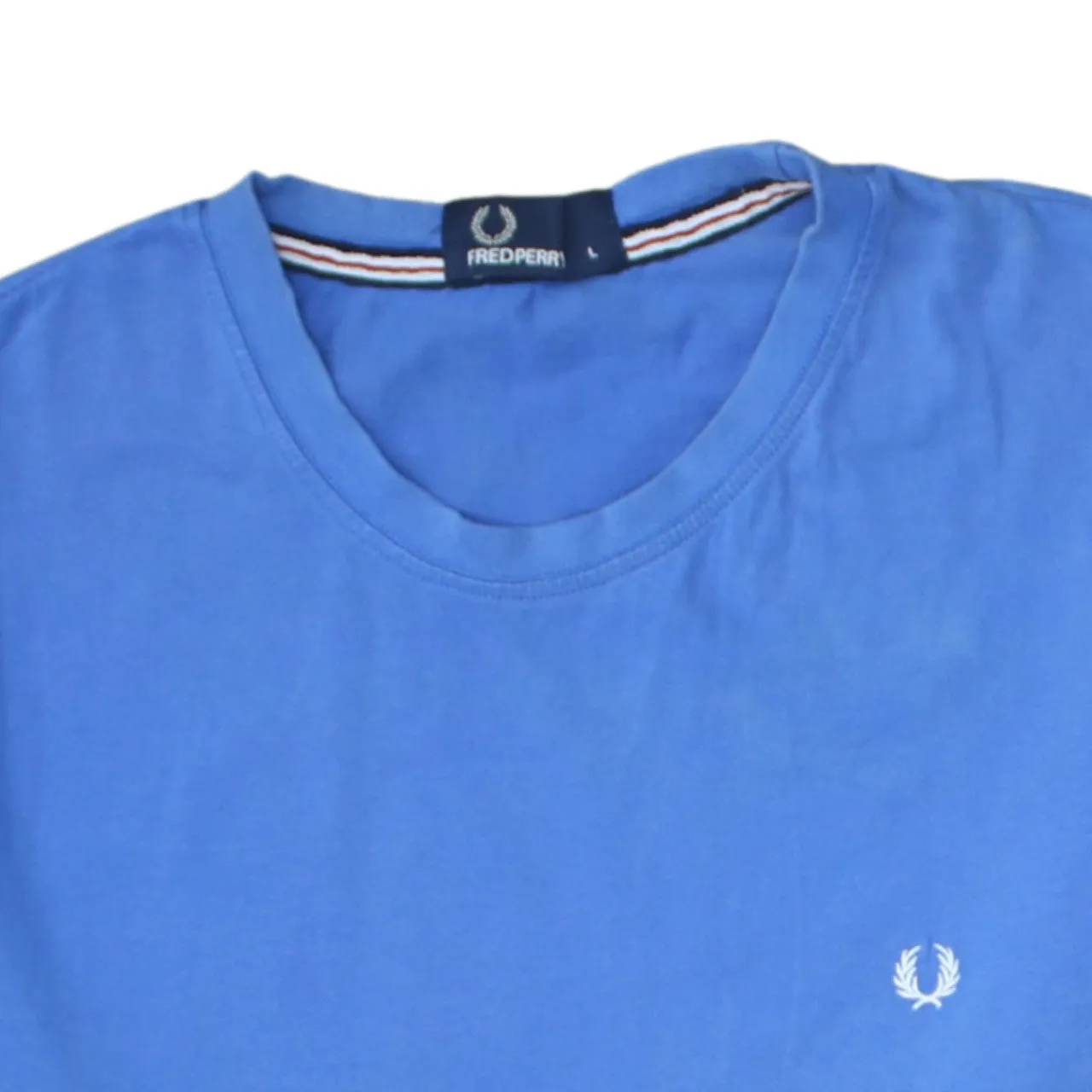 FRED PERRY 90's Short Sleeves Crew Neck T Shirt Large Blue sold by Vintage Club product image thumbnail 3