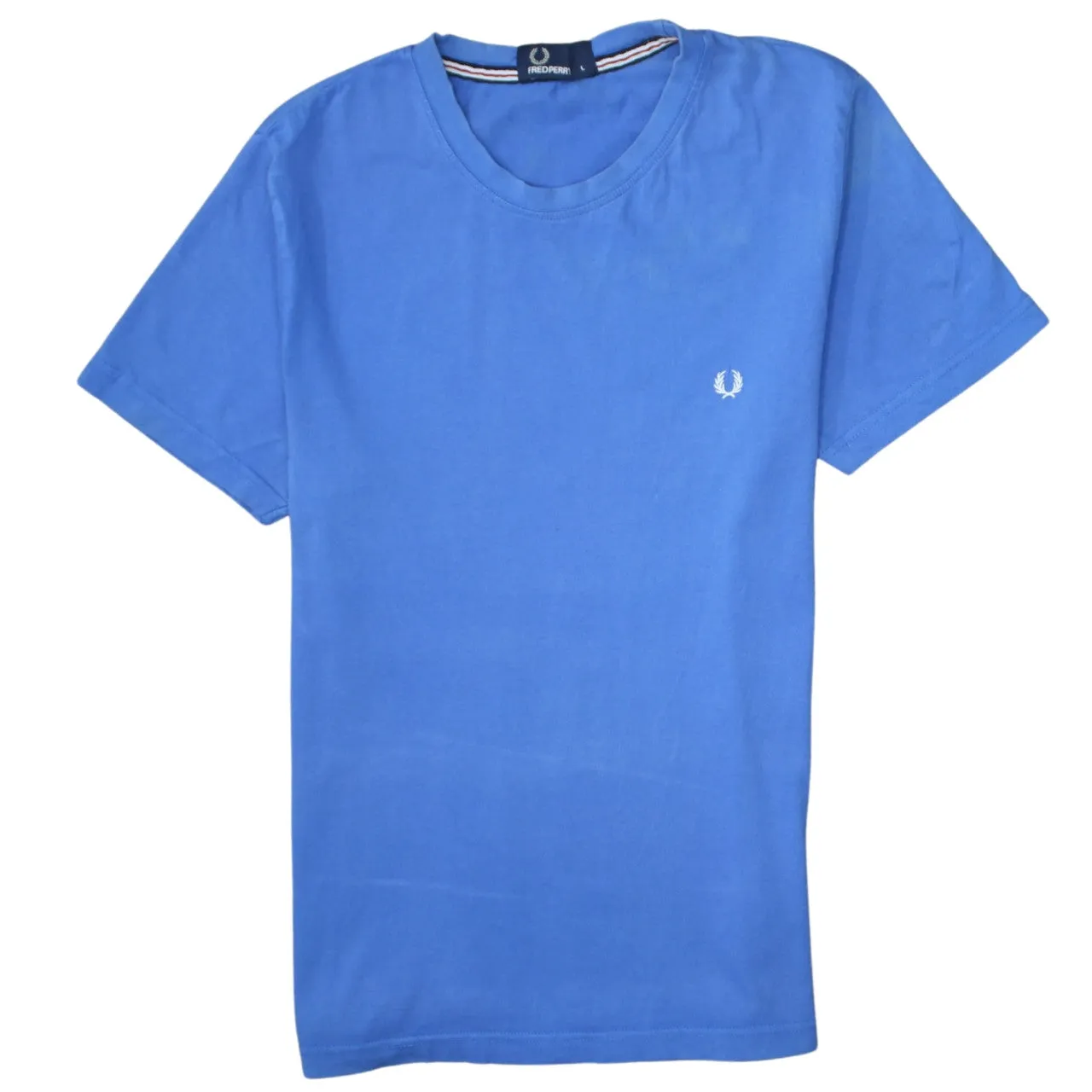 FRED PERRY 90's Short Sleeves Crew Neck T Shirt Large Blue sold by Vintage Club