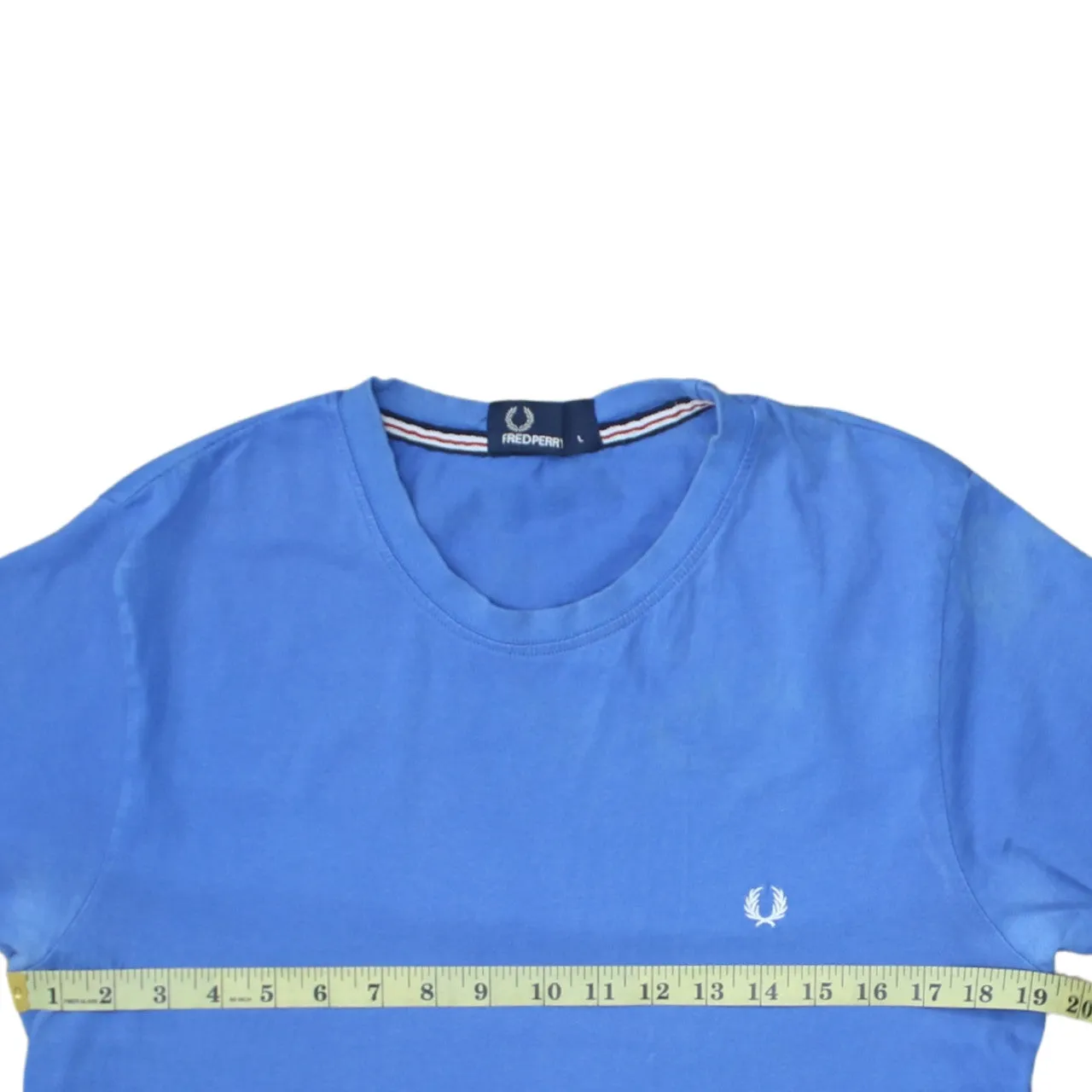 FRED PERRY 90's Short Sleeves Crew Neck T Shirt Large Blue sold by Vintage Club product image thumbnail 5