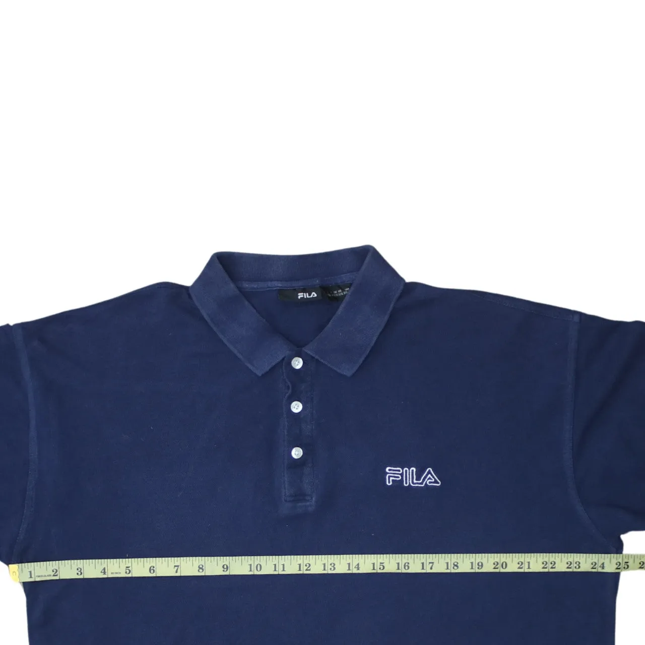 Fila 90's Short Sleeves Quarter Button Polo Shirt XXLarge (2XL) Navy Blue sold by Vintage Club product image thumbnail 5